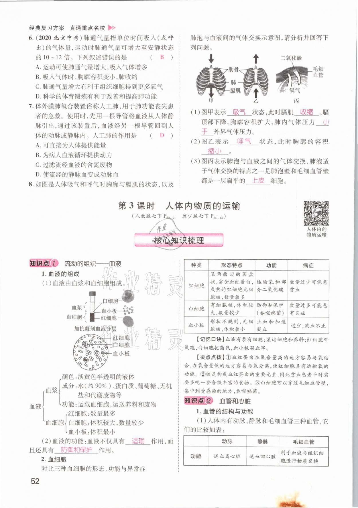 2021年名師測控中考特訓方案生物江西專版 參考答案第52頁