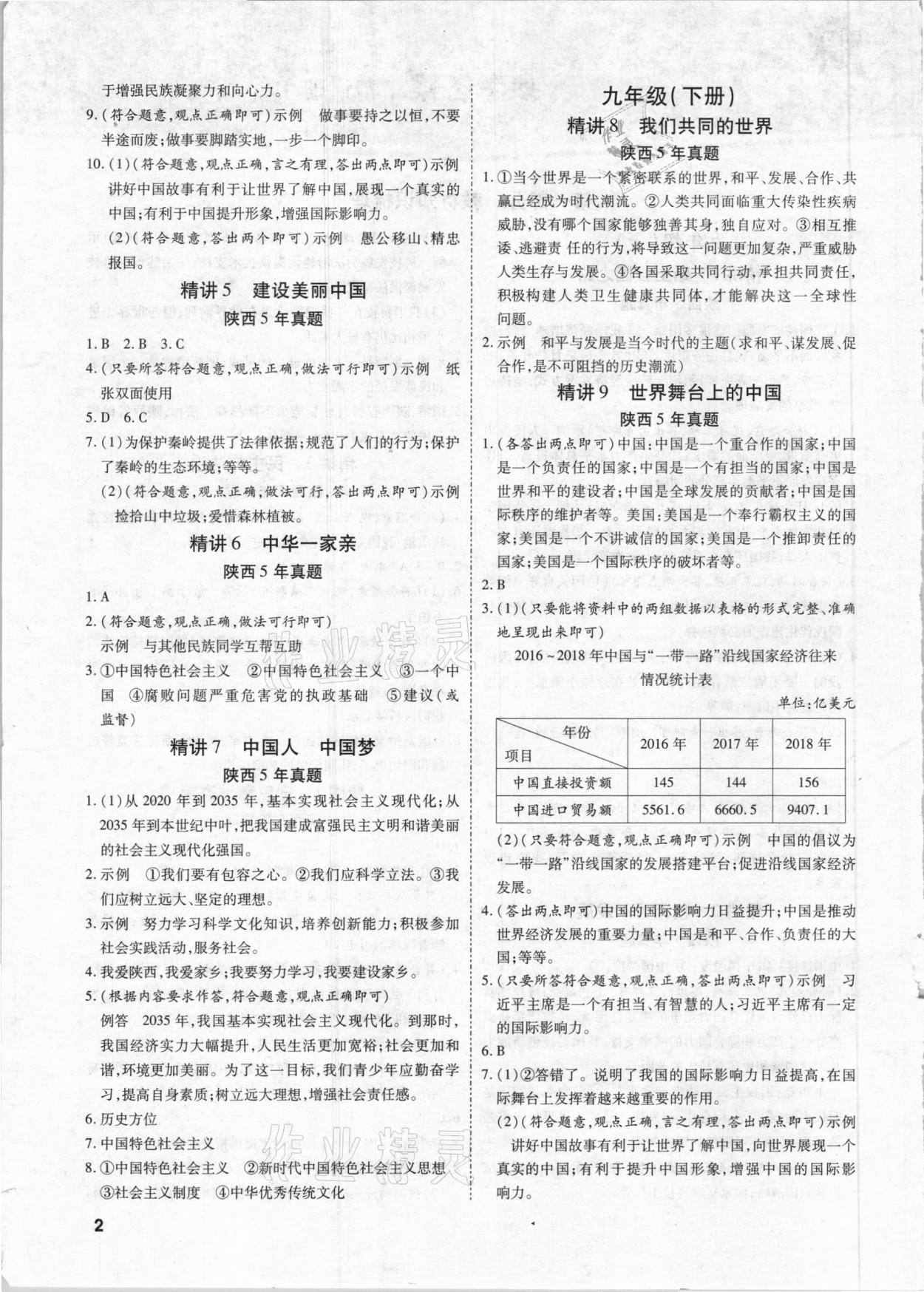 2021年秦狀元中考零距離道德與法治陜西專版 第2頁(yè)