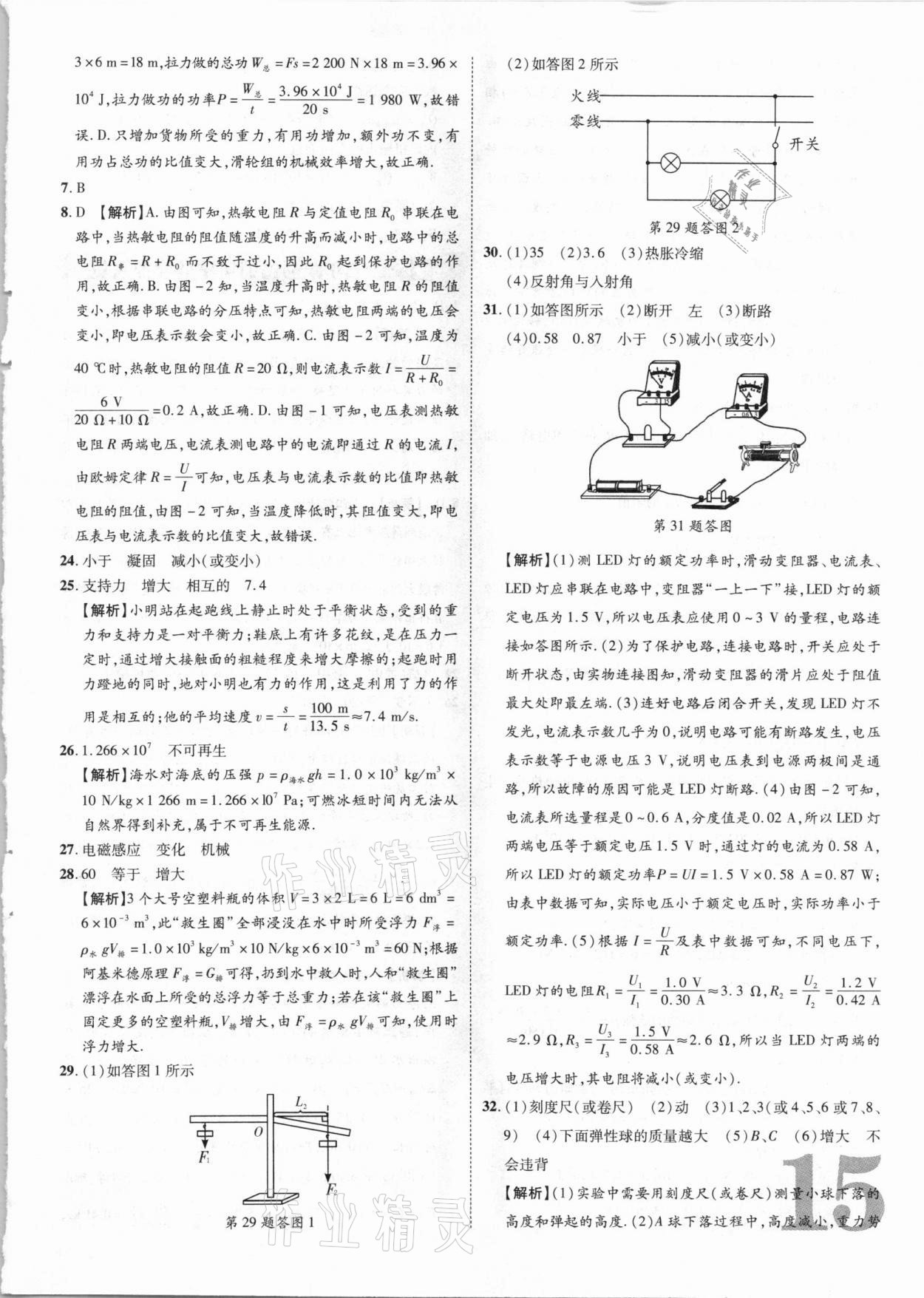 2021年優(yōu)題庫(kù)陜西中考物理 參考答案第14頁