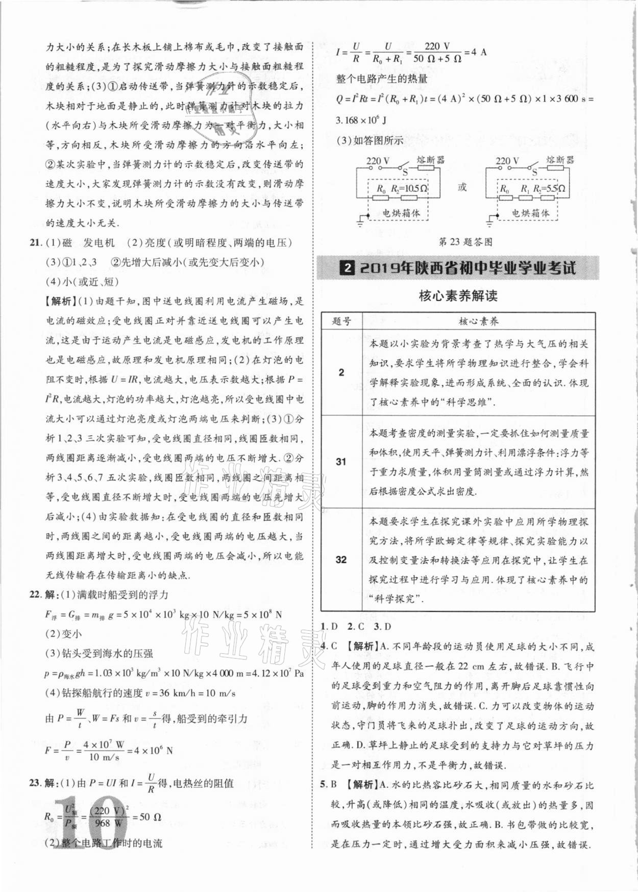 2021年優(yōu)題庫陜西中考物理 參考答案第9頁