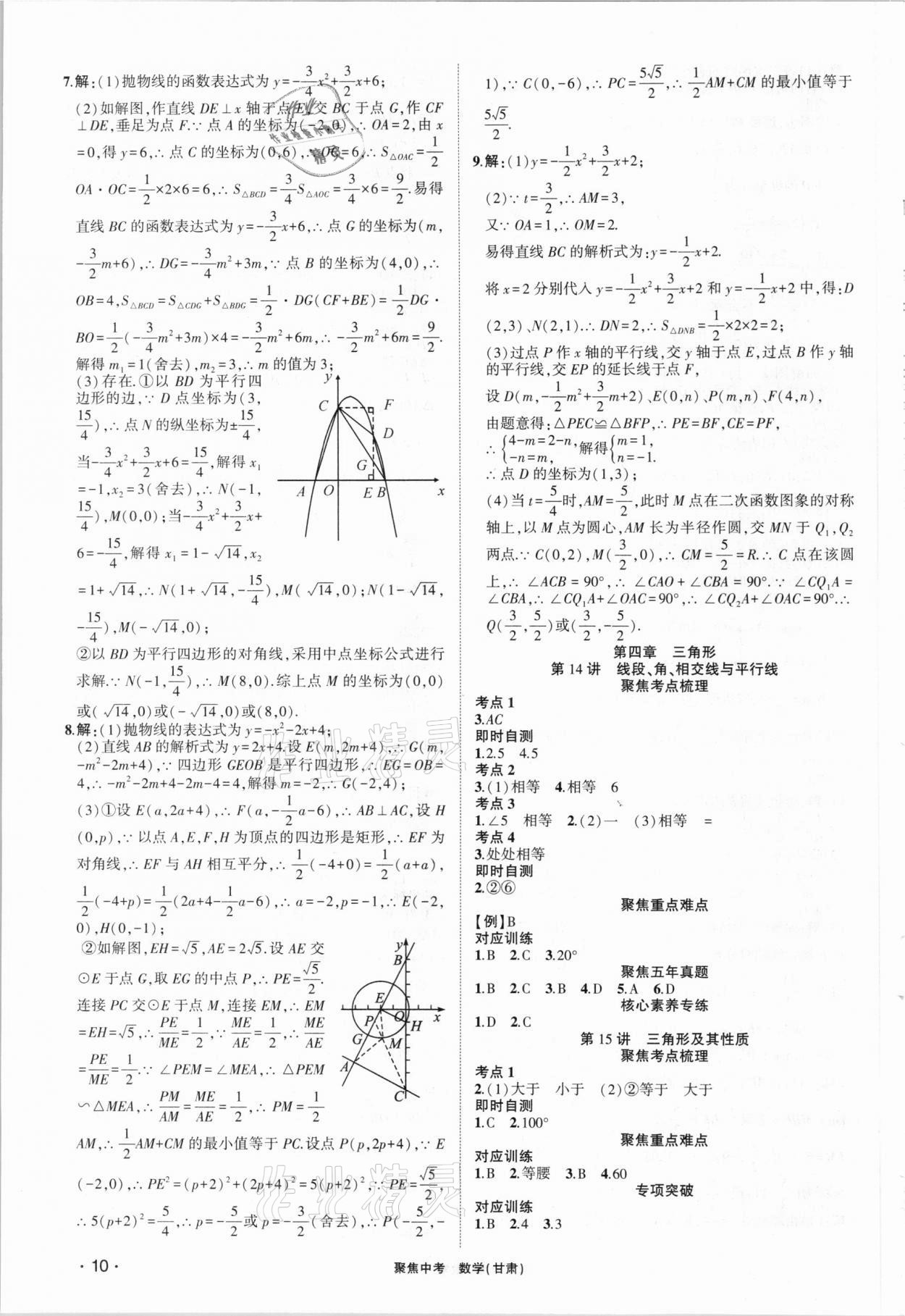 2021年聚焦中考数学甘肃专版 第10页