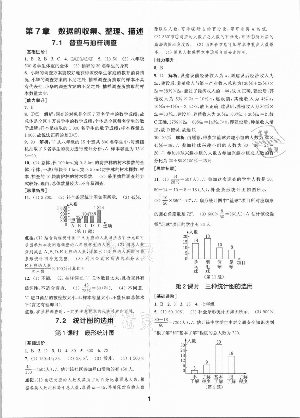 2021年拔尖特训八年级数学下册苏科版 参考答案第1页