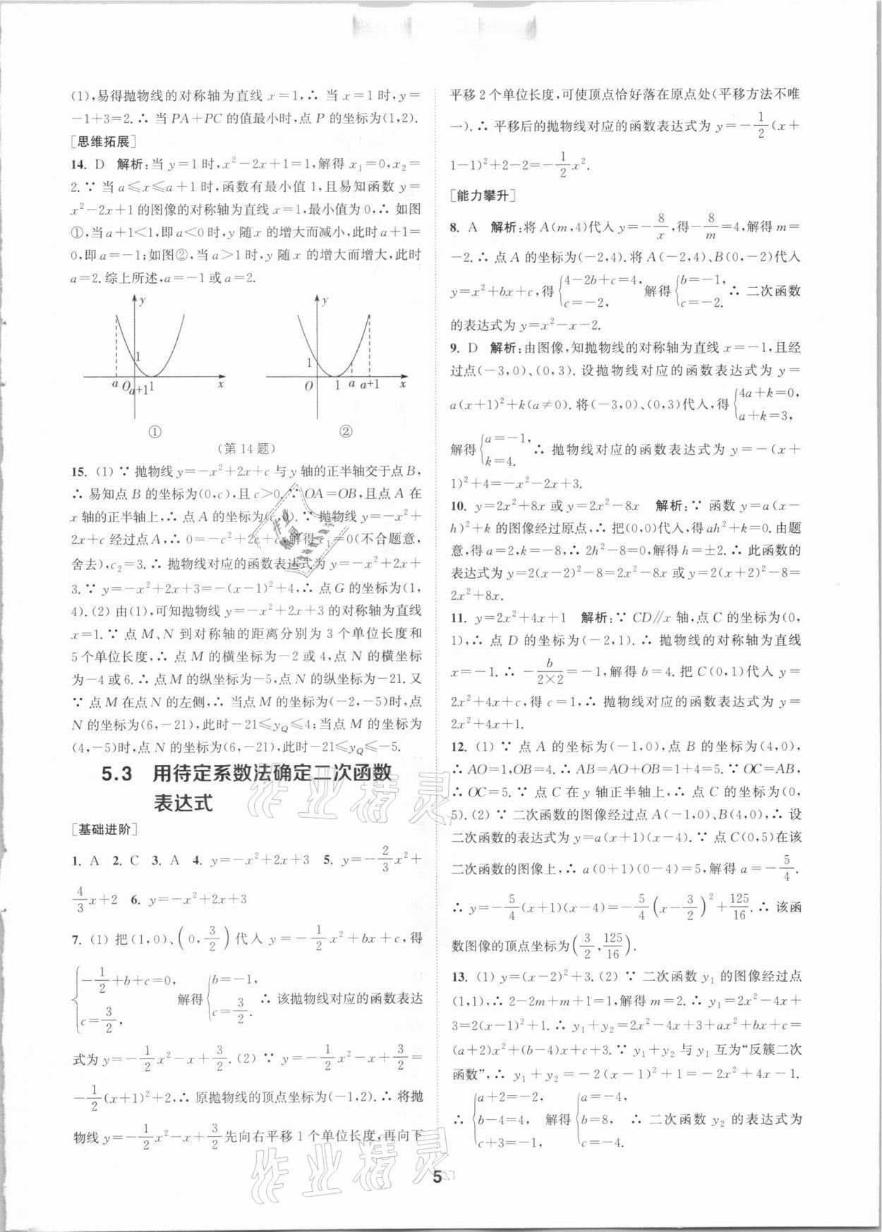 2021年拔尖特訓(xùn)九年級數(shù)學(xué)下冊蘇科版 參考答案第5頁