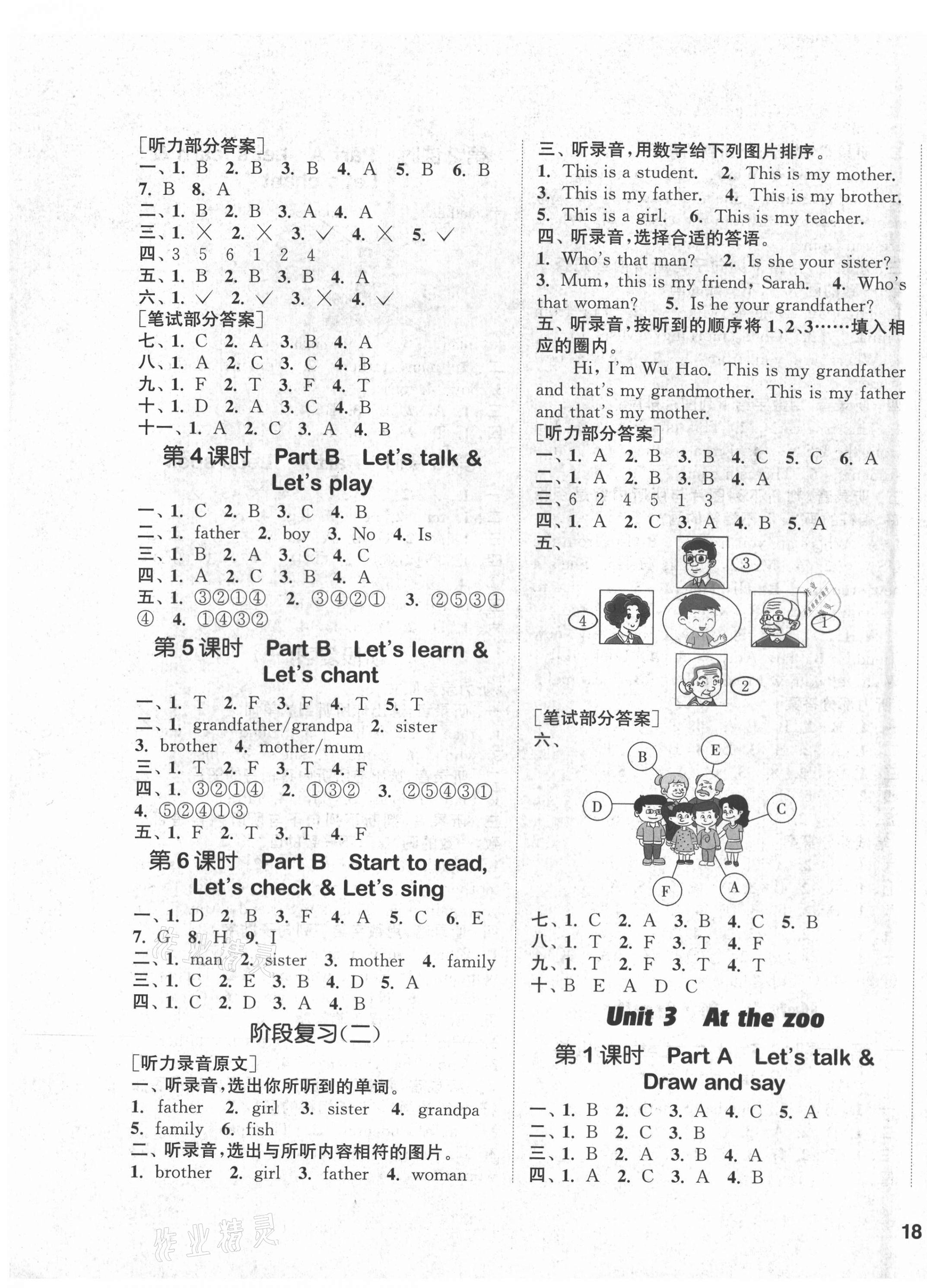 2021年通城學(xué)典課時作業(yè)本三年級英語下冊人教PEP版 參考答案第3頁