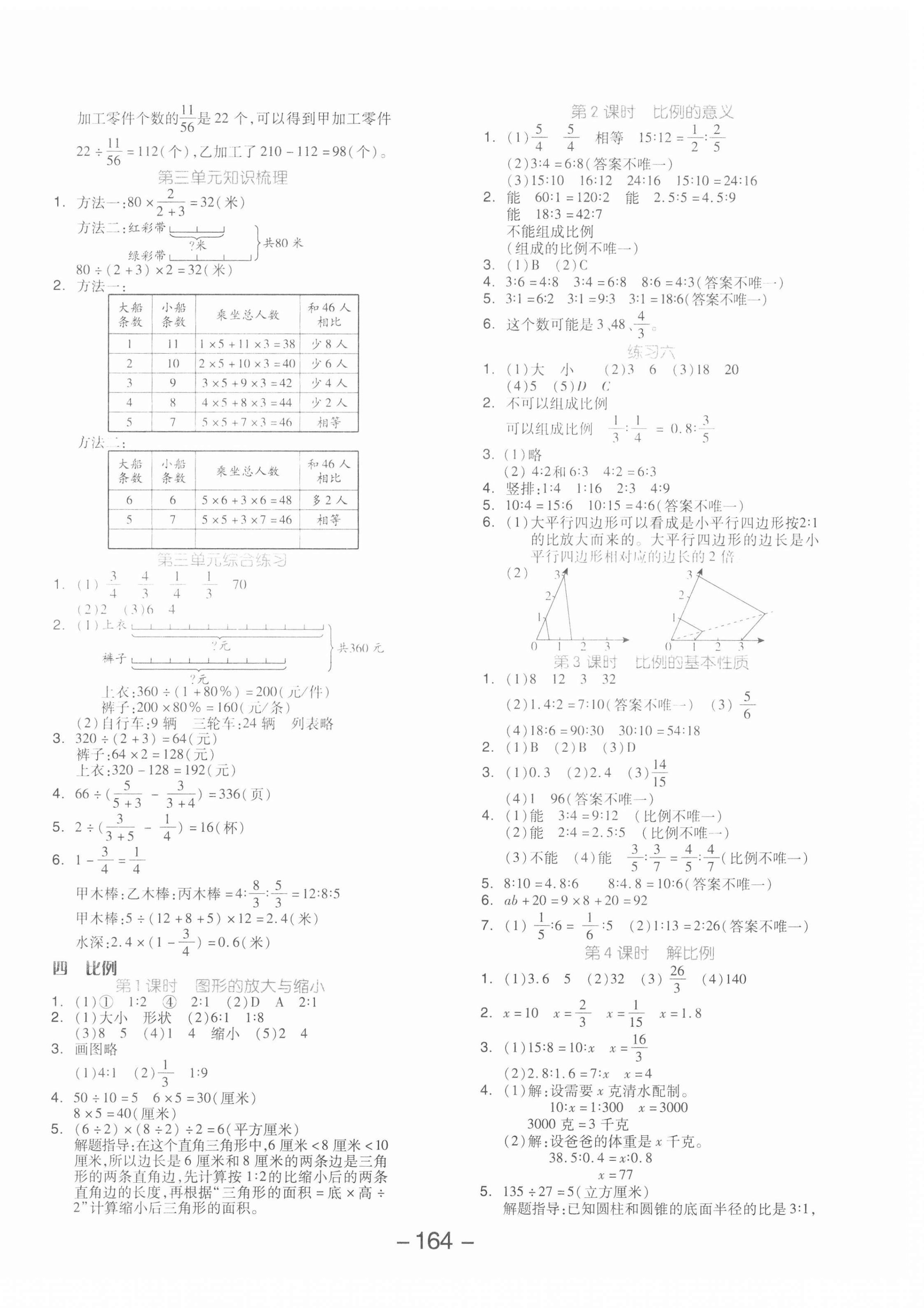 2021年全品学练考六年级数学下册苏教版 参考答案第4页