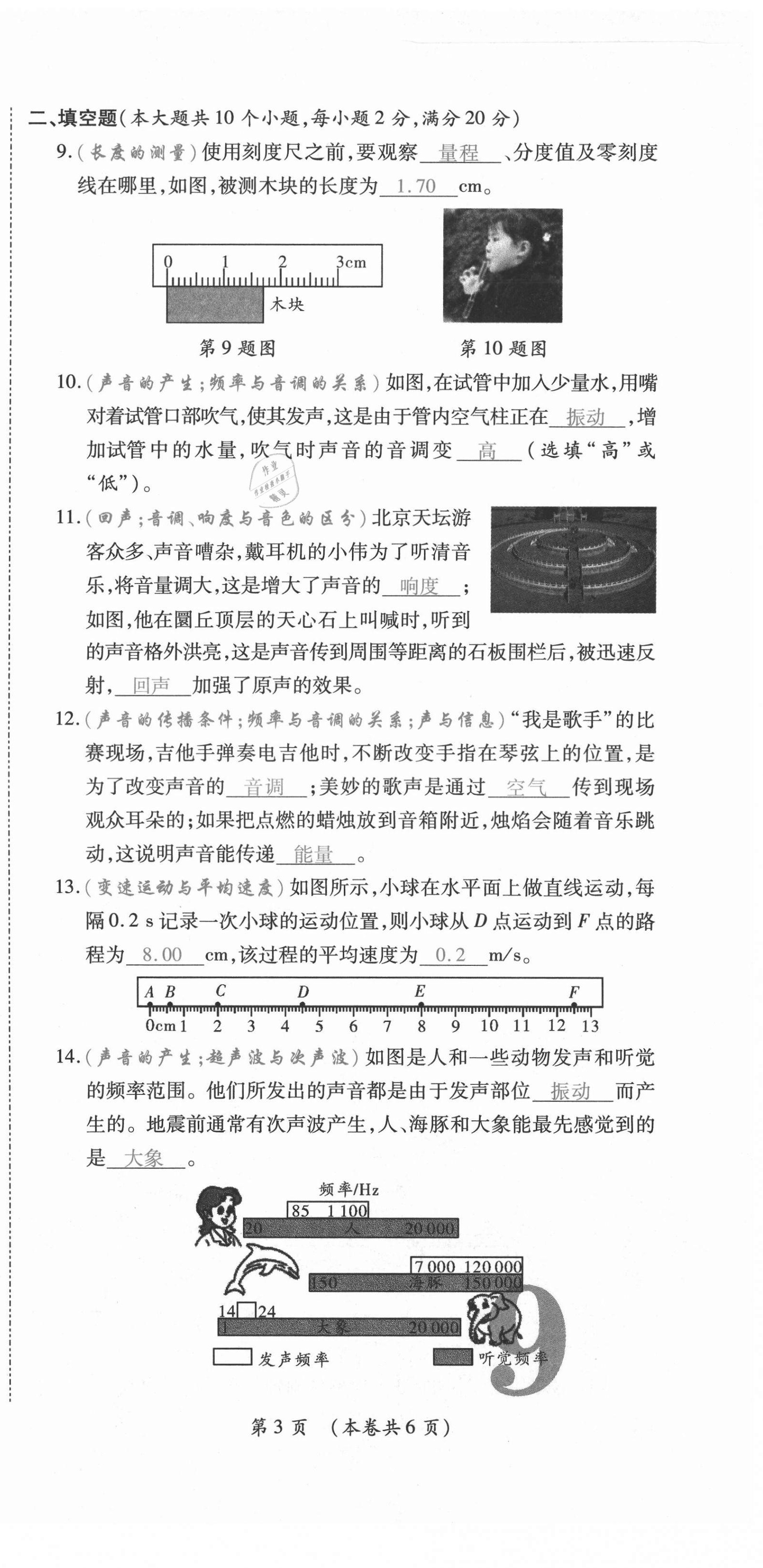 2020年中考滿分直通車云南本土核心金卷八年級物理上冊人教版 第19頁