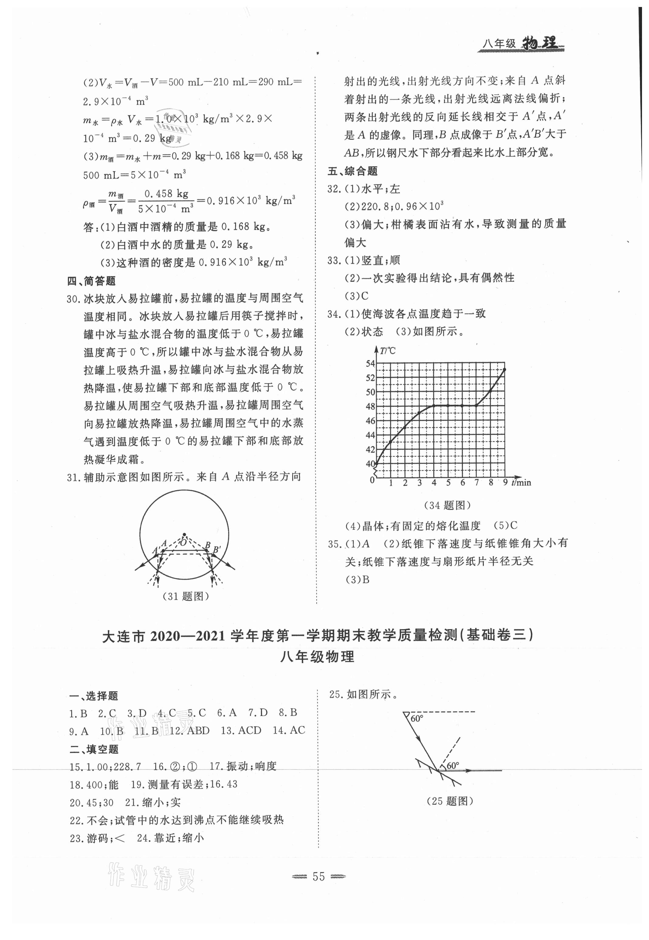 2020年期末教學質量檢測八年級物理上冊人教版大連專版 第3頁