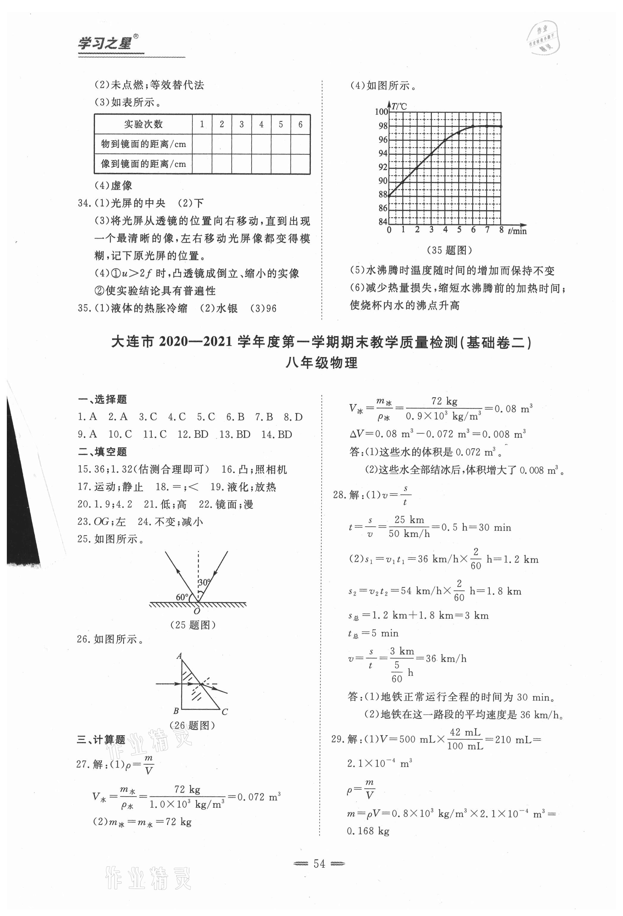 2020年期末教學(xué)質(zhì)量檢測八年級物理上冊人教版大連專版 第2頁