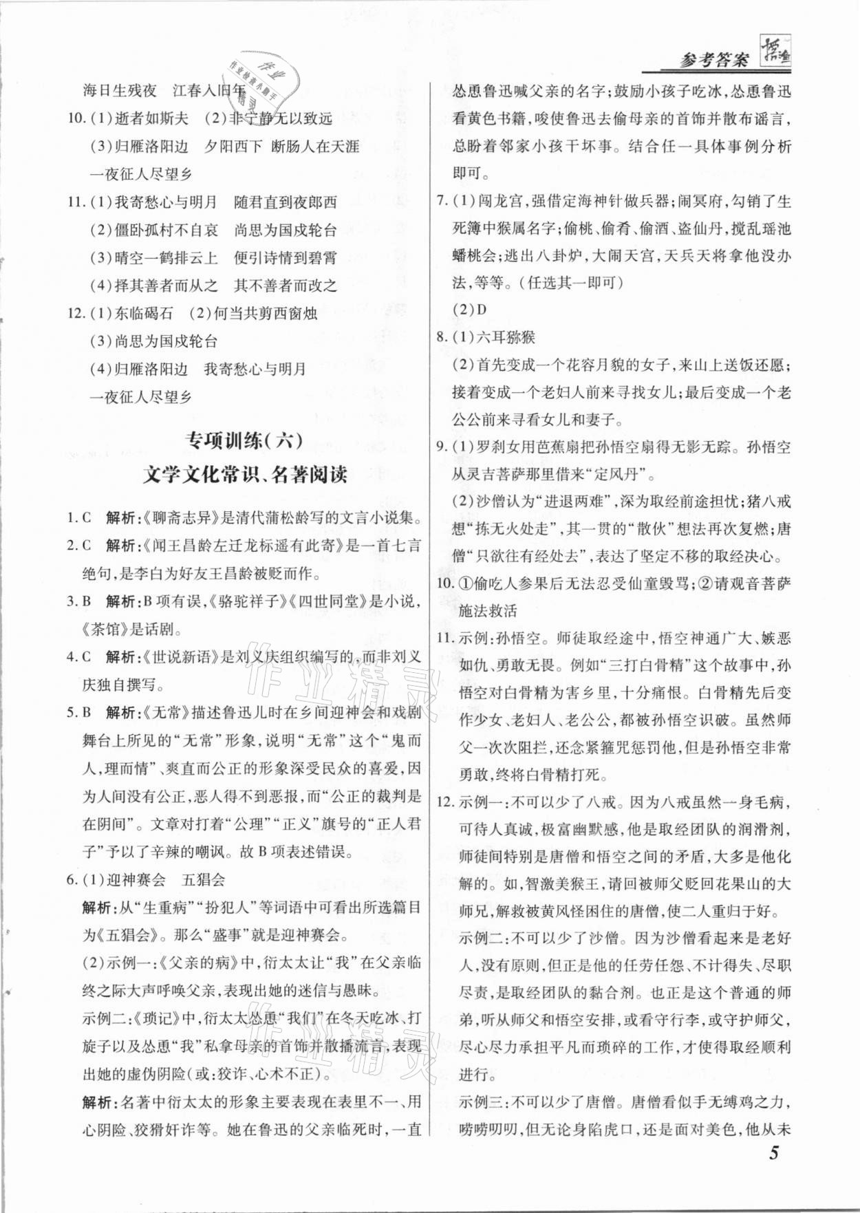 2020年授之以漁期末復(fù)習(xí)方案七年級(jí)語(yǔ)文上冊(cè)河北專版 第5頁(yè)