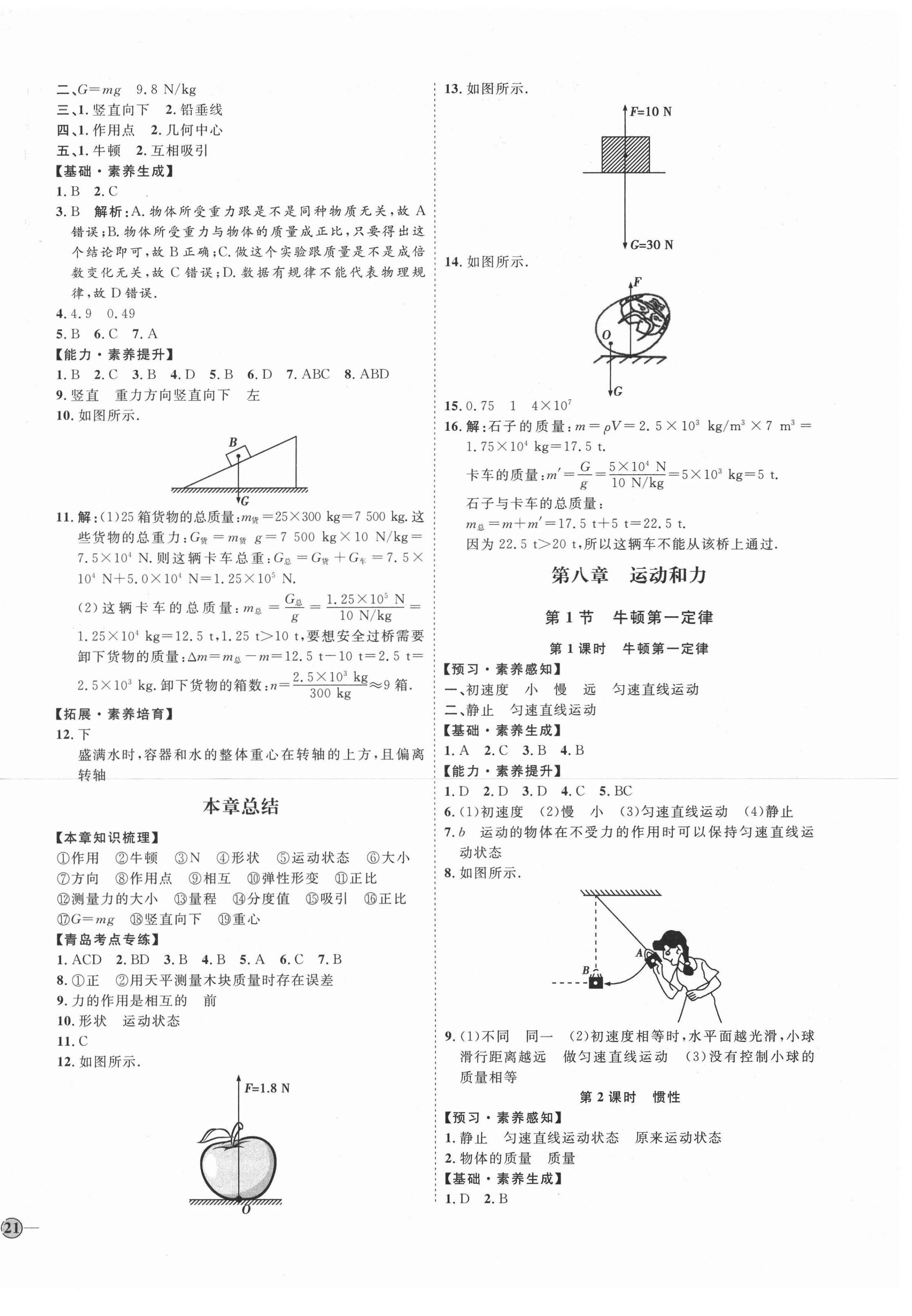 2021年优加学案课时通八年级物理下册人教版青岛专用 第2页