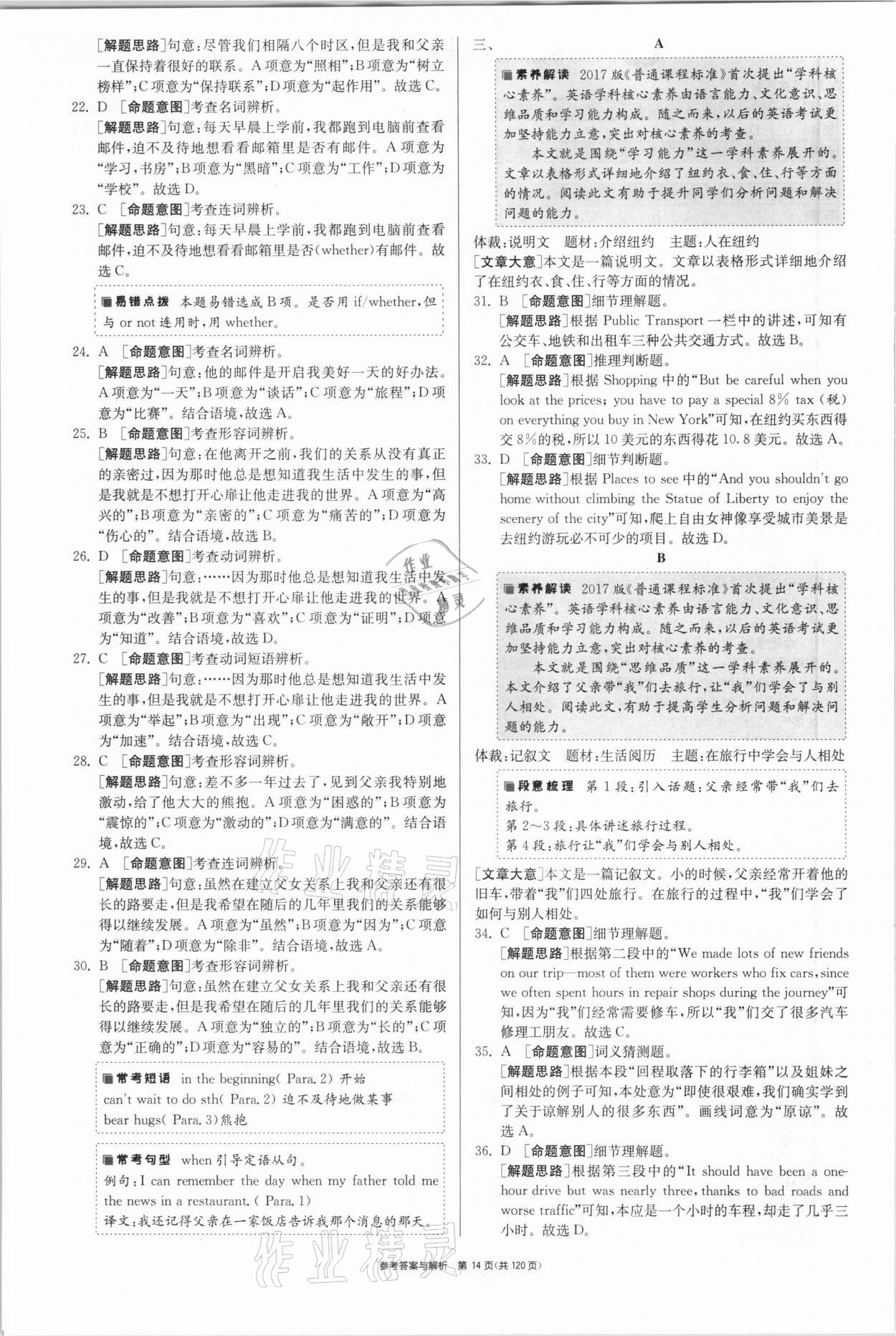 2021年中考復(fù)習(xí)制勝金卷英語(yǔ)揚(yáng)州專版 參考答案第14頁(yè)