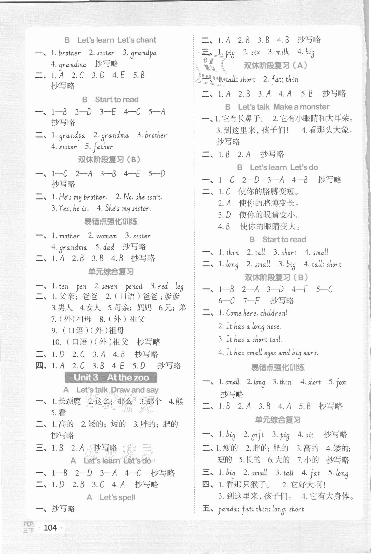 2021年陽光同學默寫小達人三年級英語下冊人教PEP版 第2頁