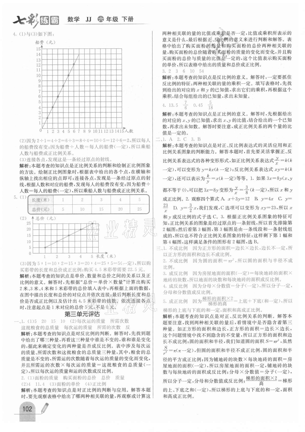 2021年七彩練霸六年級(jí)數(shù)學(xué)下冊(cè)冀教版 參考答案第10頁(yè)