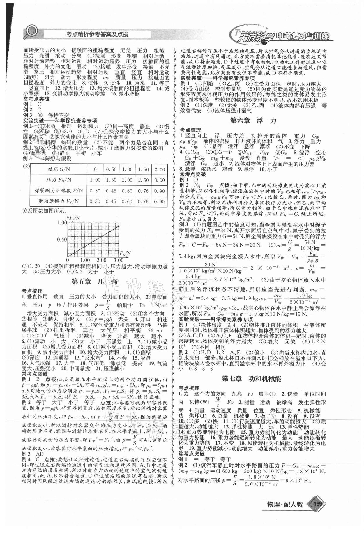 2021年天府教與學(xué)中考復(fù)習(xí)與訓(xùn)練物理人教版四川專版 參考答案第3頁(yè)