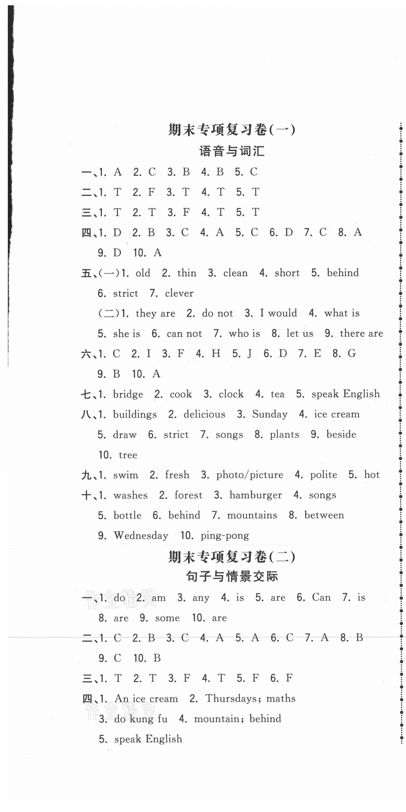 2020年奪冠沖刺卷五年級英語上冊人教版濟(jì)寧專版 第1頁