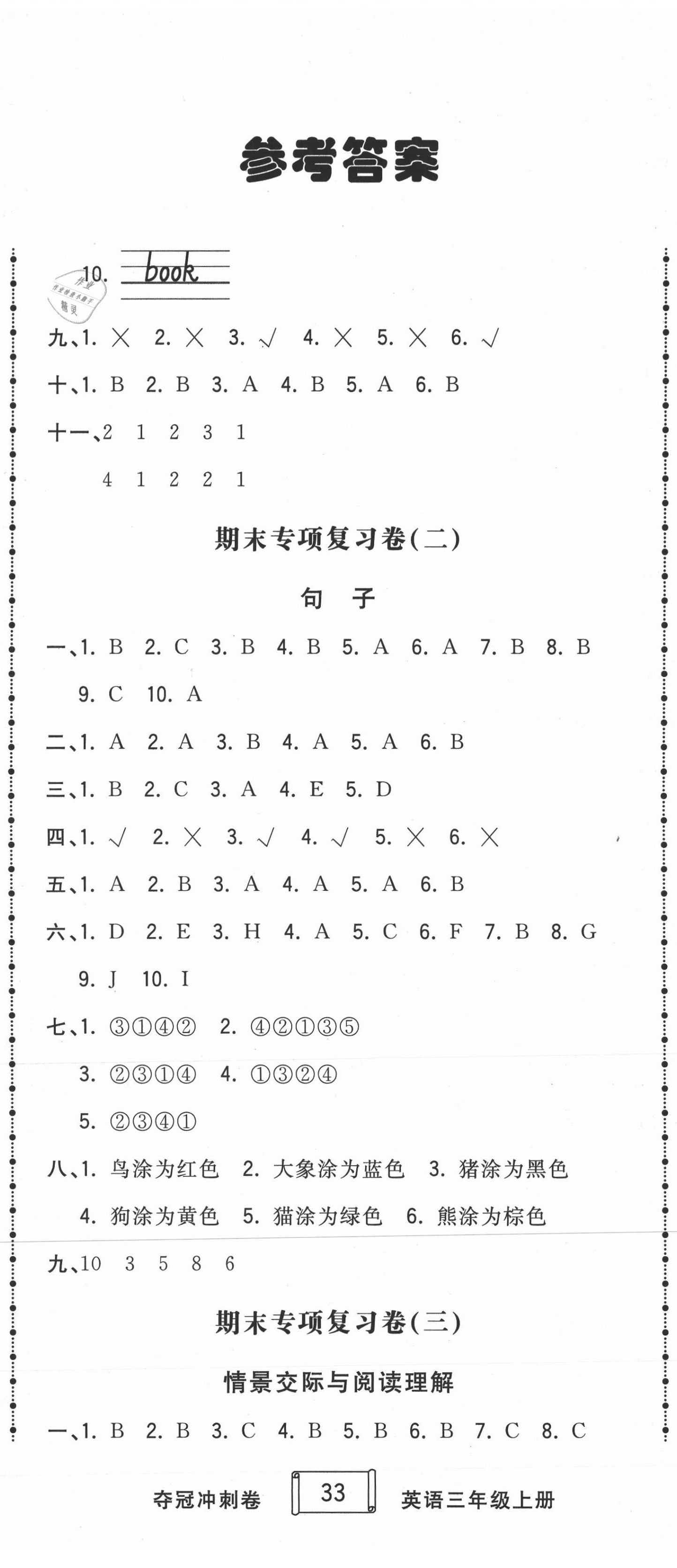 2020年奪冠沖刺卷三年級英語上冊人教版濟寧專版 第2頁