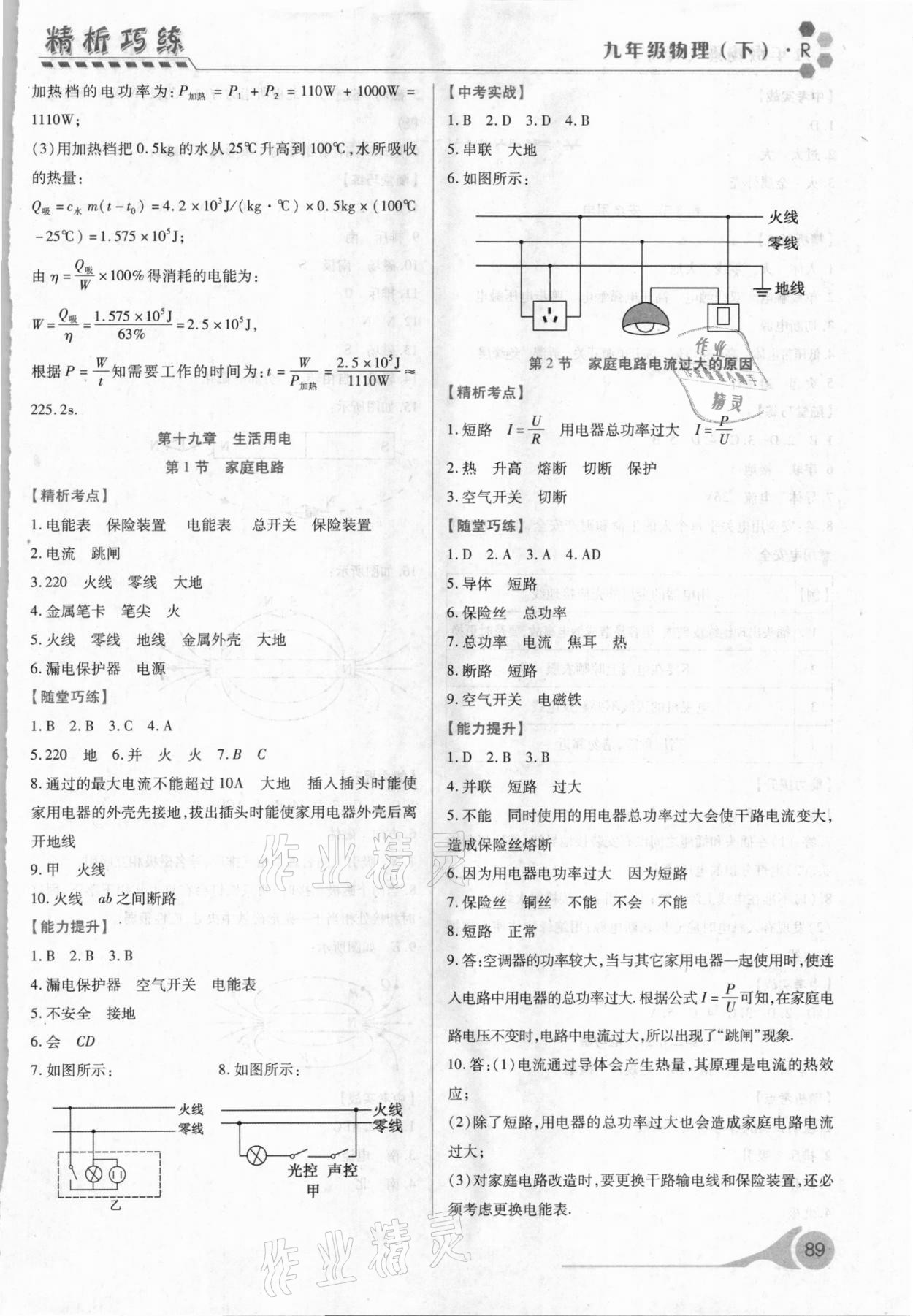 2021年精析巧练九年级物理下册 第5页