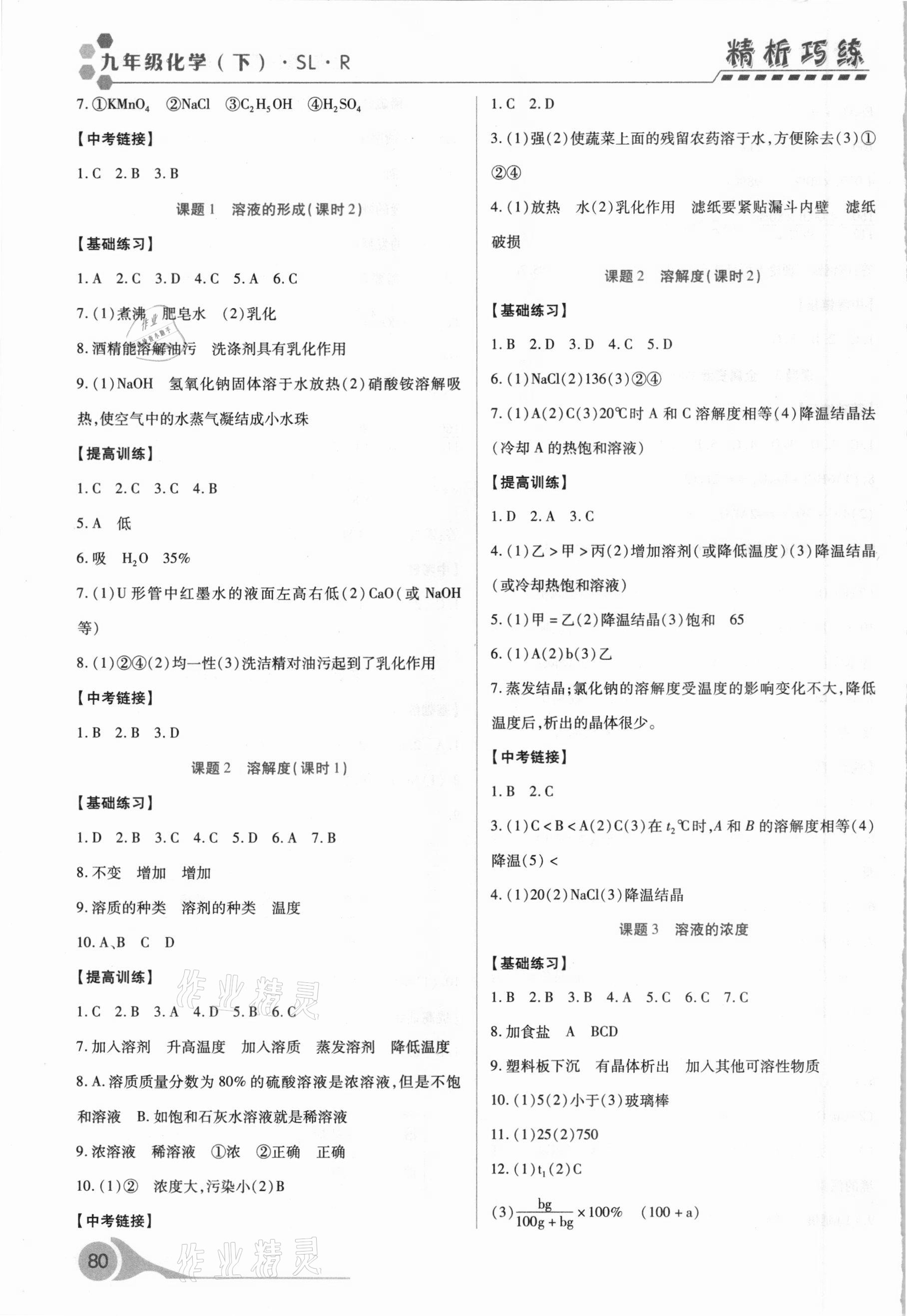 2021年精析巧練九年級(jí)化學(xué)下冊(cè) 第4頁(yè)