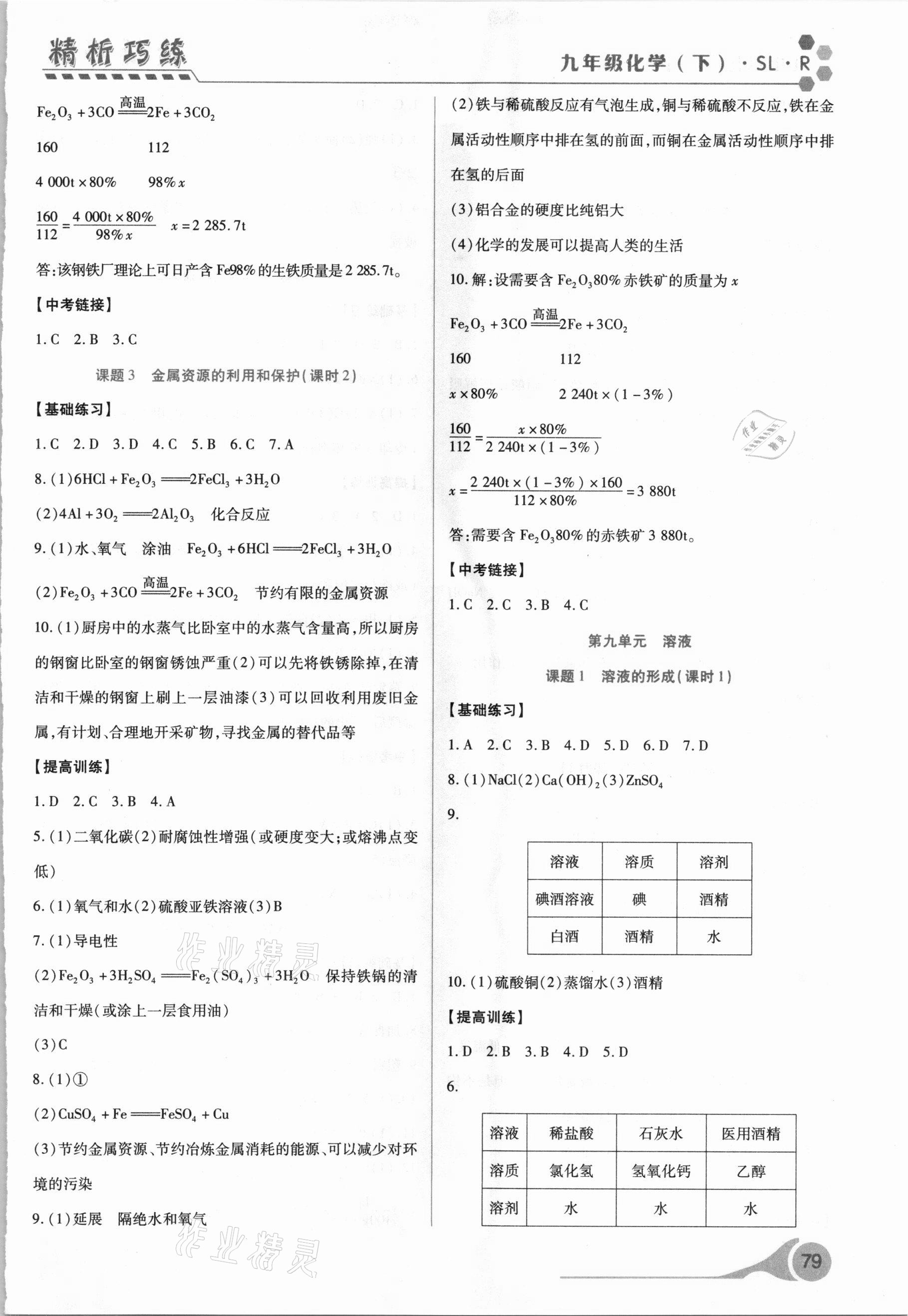 2021年精析巧練九年級化學(xué)下冊 第3頁