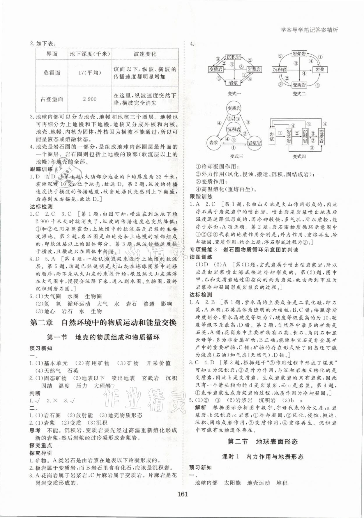 2020年步步高學(xué)案導(dǎo)學(xué)筆記地理必修1湘教版 參考答案第5頁(yè)