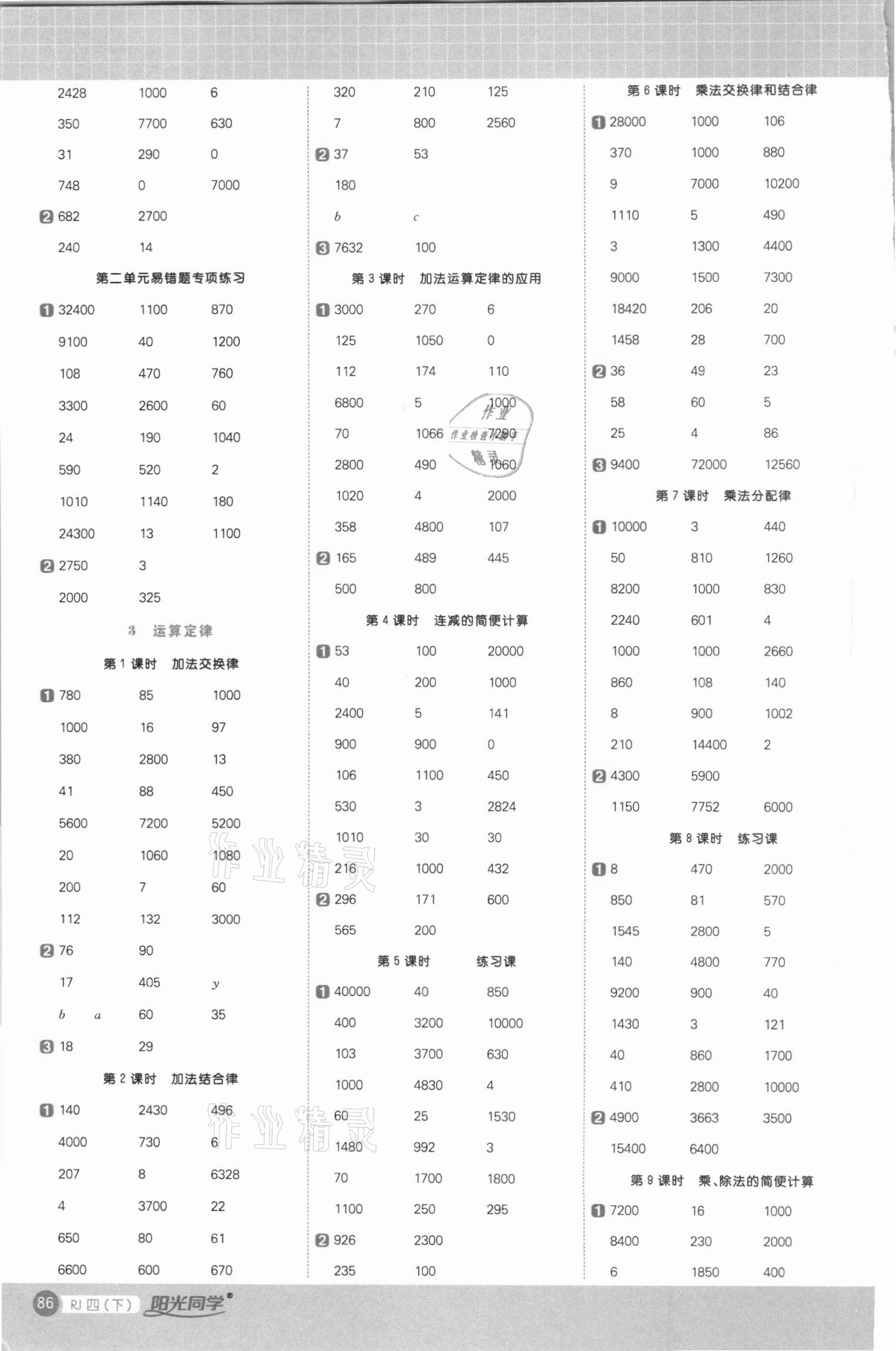 2021年陽(yáng)光同學(xué)計(jì)算小達(dá)人四年級(jí)數(shù)學(xué)下冊(cè)人教版 第2頁(yè)