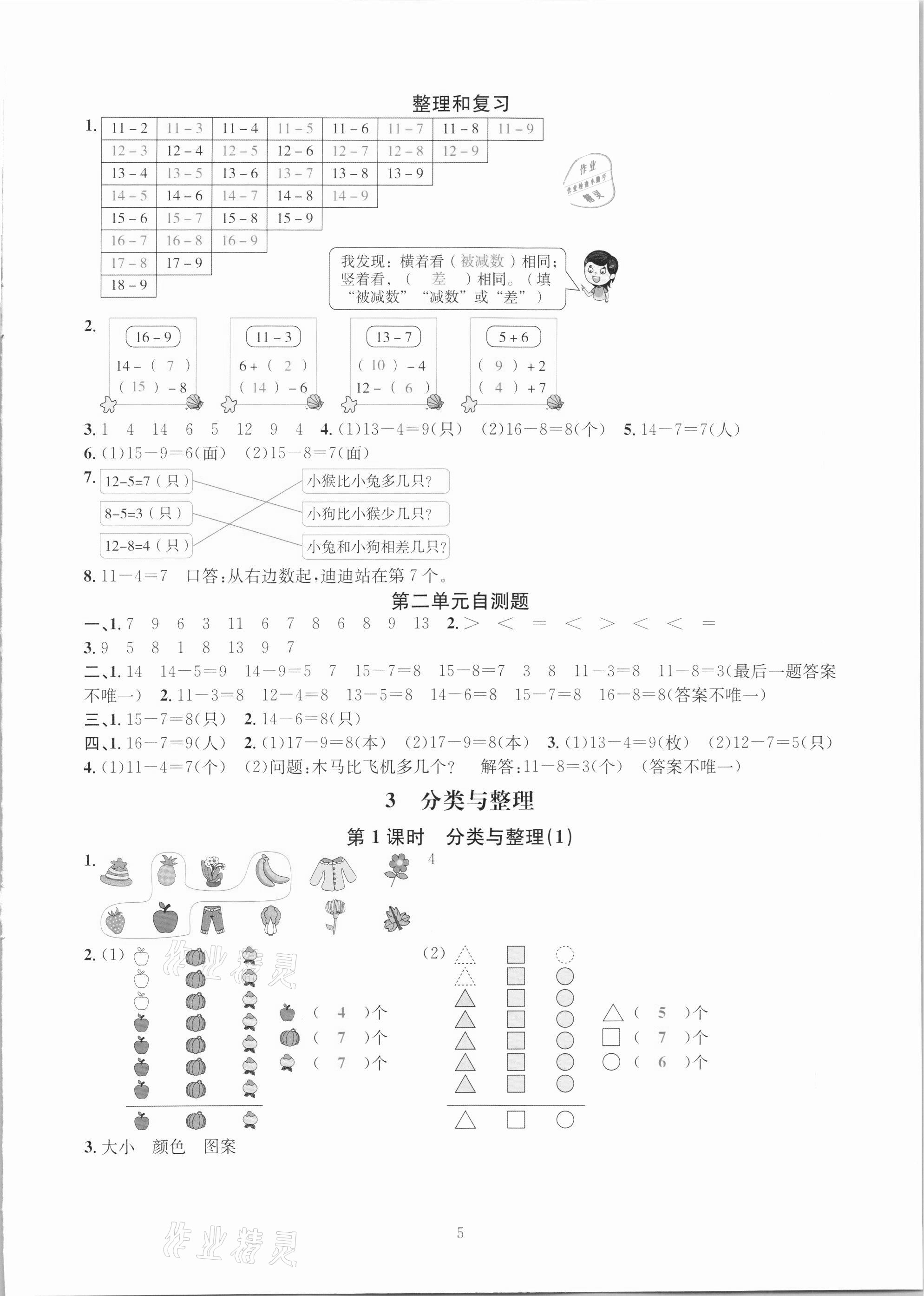 2021年華東師大版一課一練一年級(jí)數(shù)學(xué)下冊(cè)人教版A版 第5頁