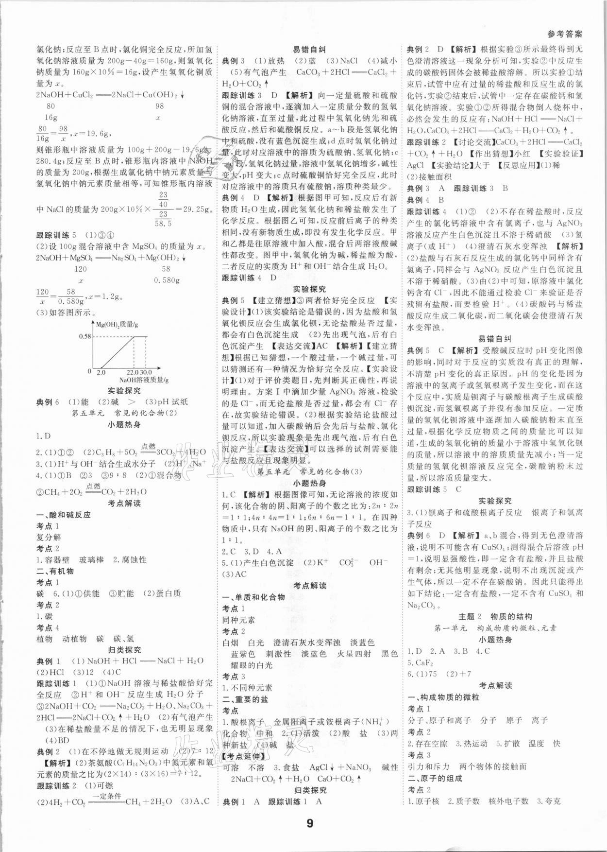 2021年全效學(xué)習(xí)中考學(xué)練測(cè)科學(xué)考點(diǎn)版浙江專(zhuān)版 參考答案第8頁(yè)