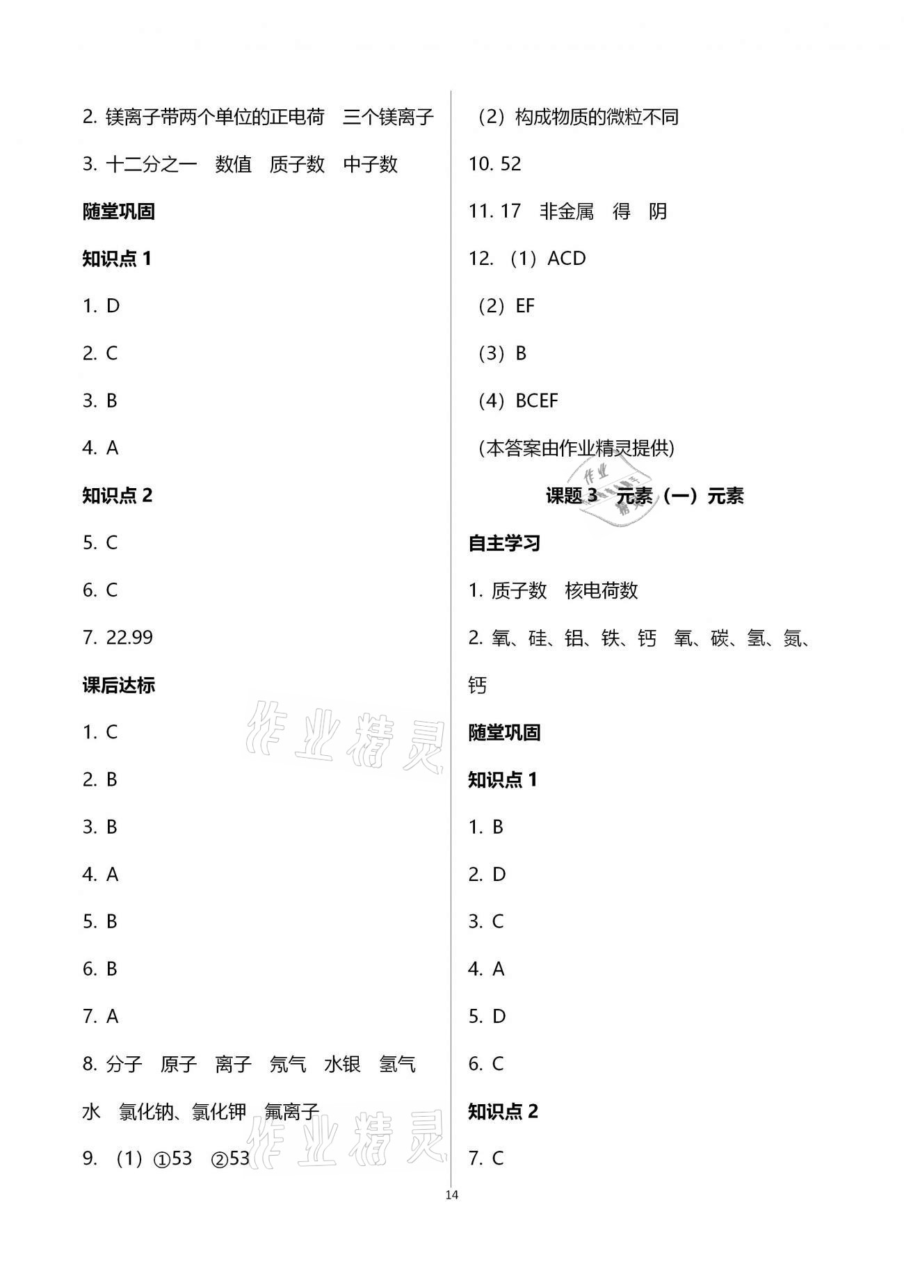 2020年本土學(xué)練九年級(jí)化學(xué)上冊(cè)人教版 第14頁(yè)