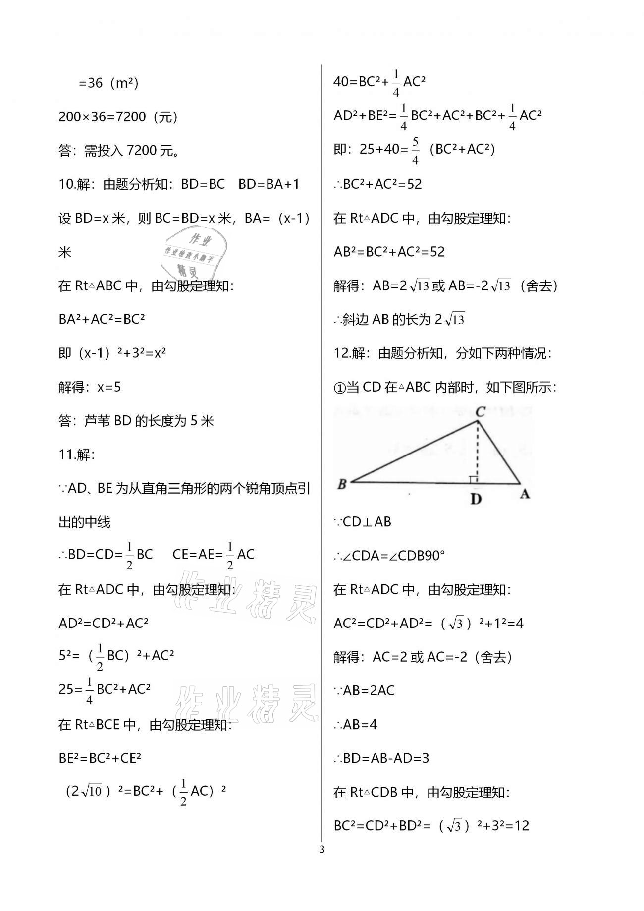 2021年思維新觀察期末復(fù)習(xí)專題八年級(jí)數(shù)學(xué)下冊(cè)人教版 參考答案第3頁(yè)