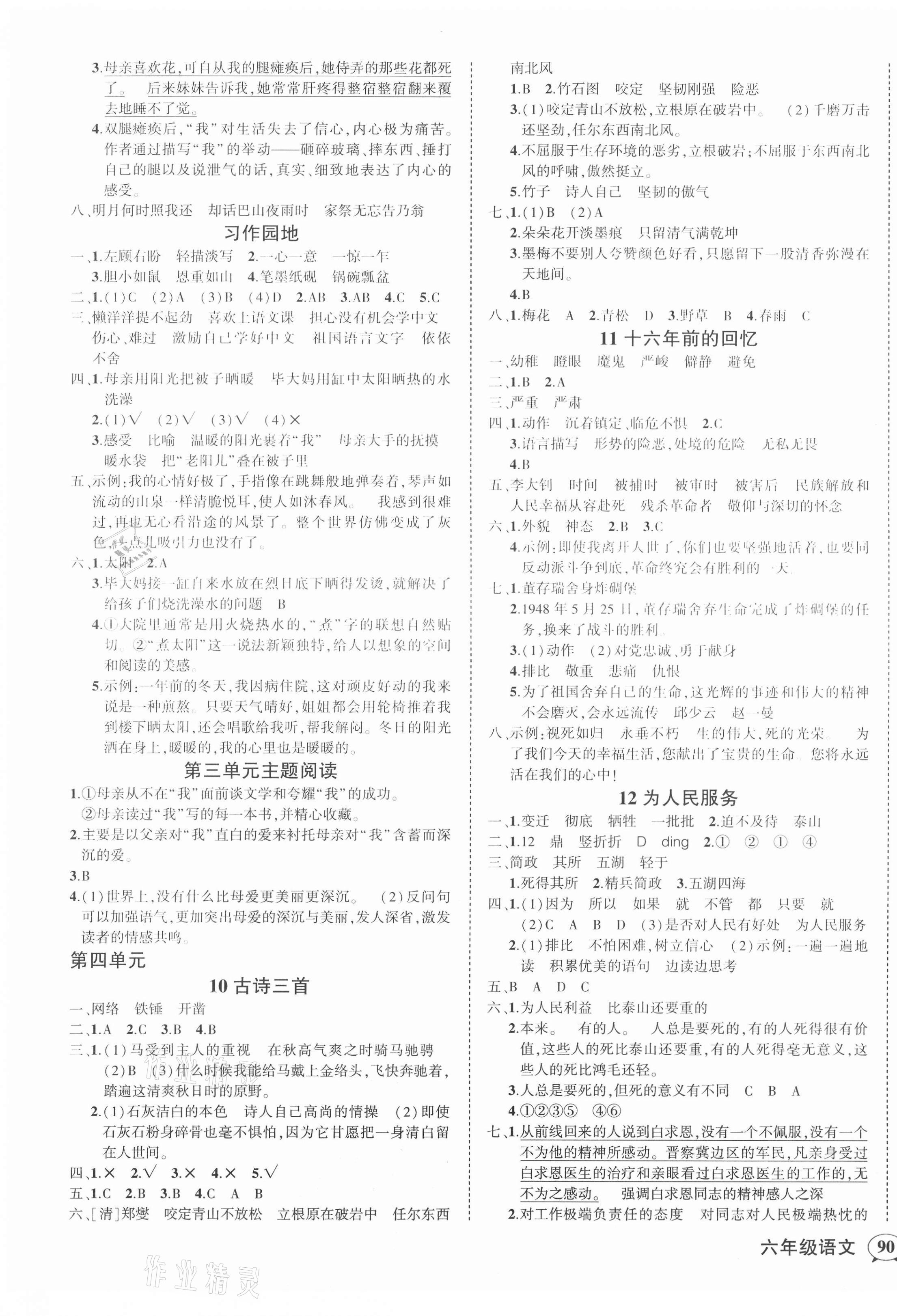 2021年狀元成才路創(chuàng)優(yōu)作業(yè)100分六年級語文下冊人教版四川專版 第3頁