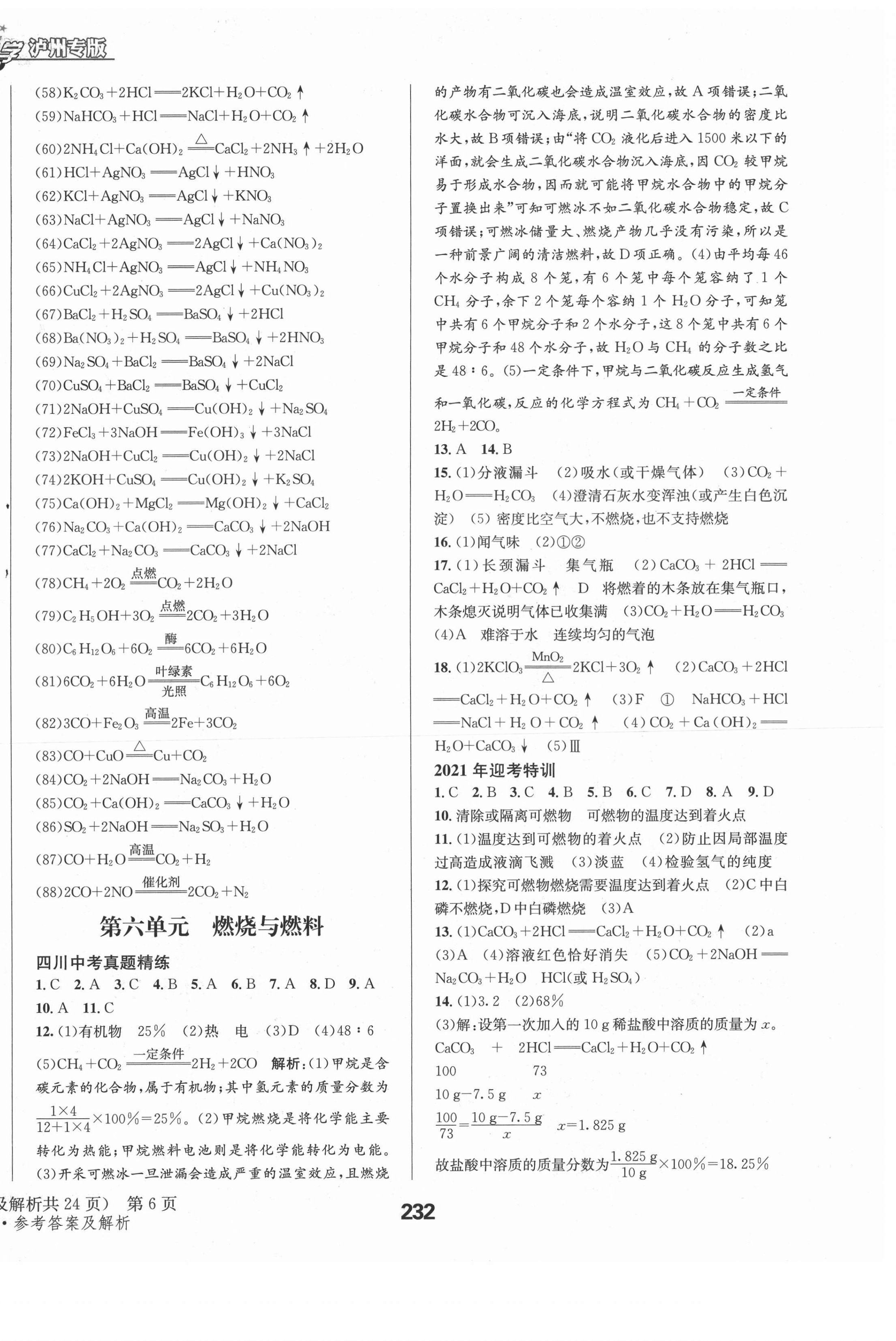 2021年天府教與學(xué)中考復(fù)習(xí)與訓(xùn)練化學(xué)魯教版瀘州專版 第6頁(yè)