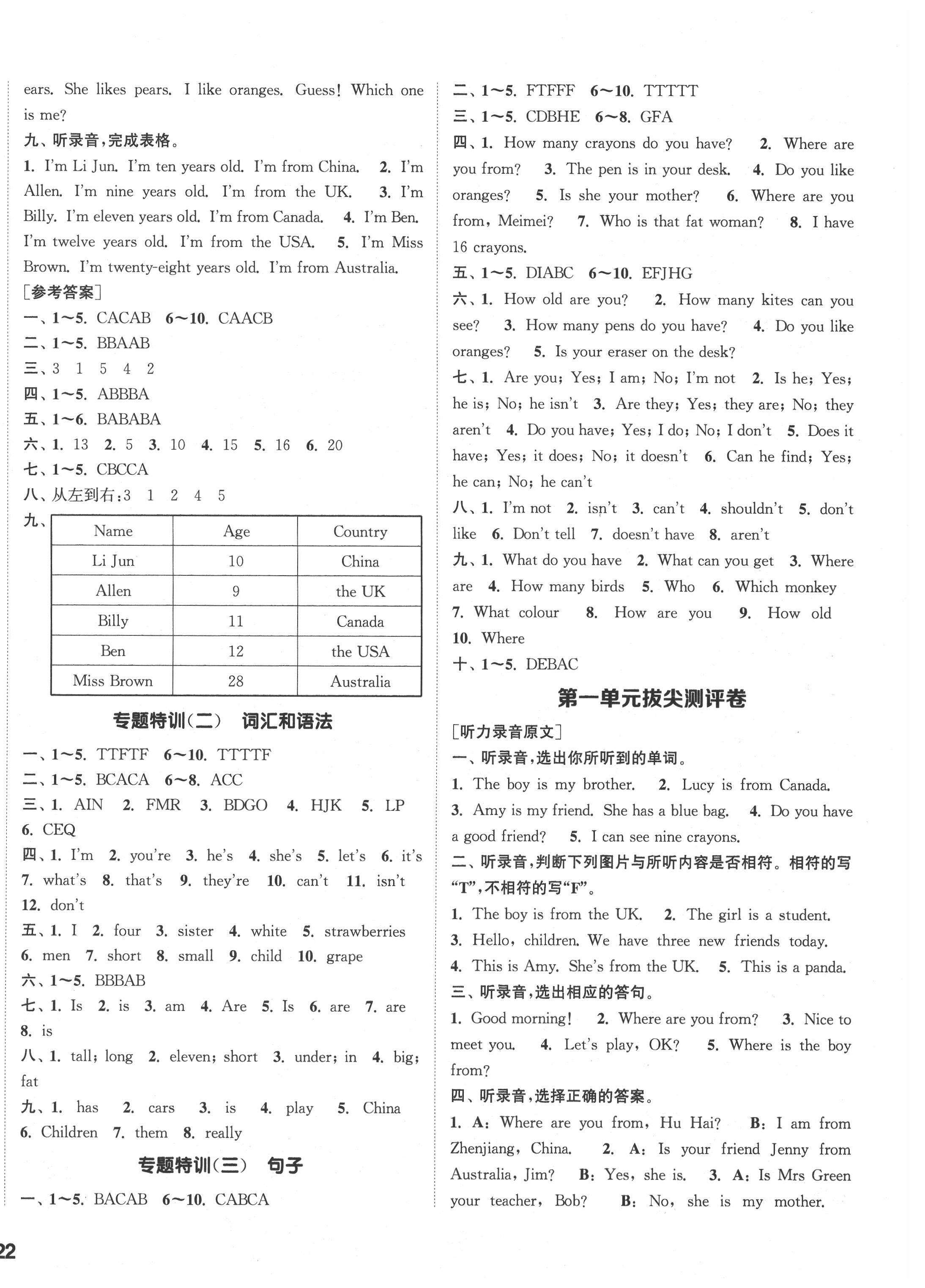 2021年拔尖特訓(xùn)三年級英語下冊人教PEP版 參考答案第3頁