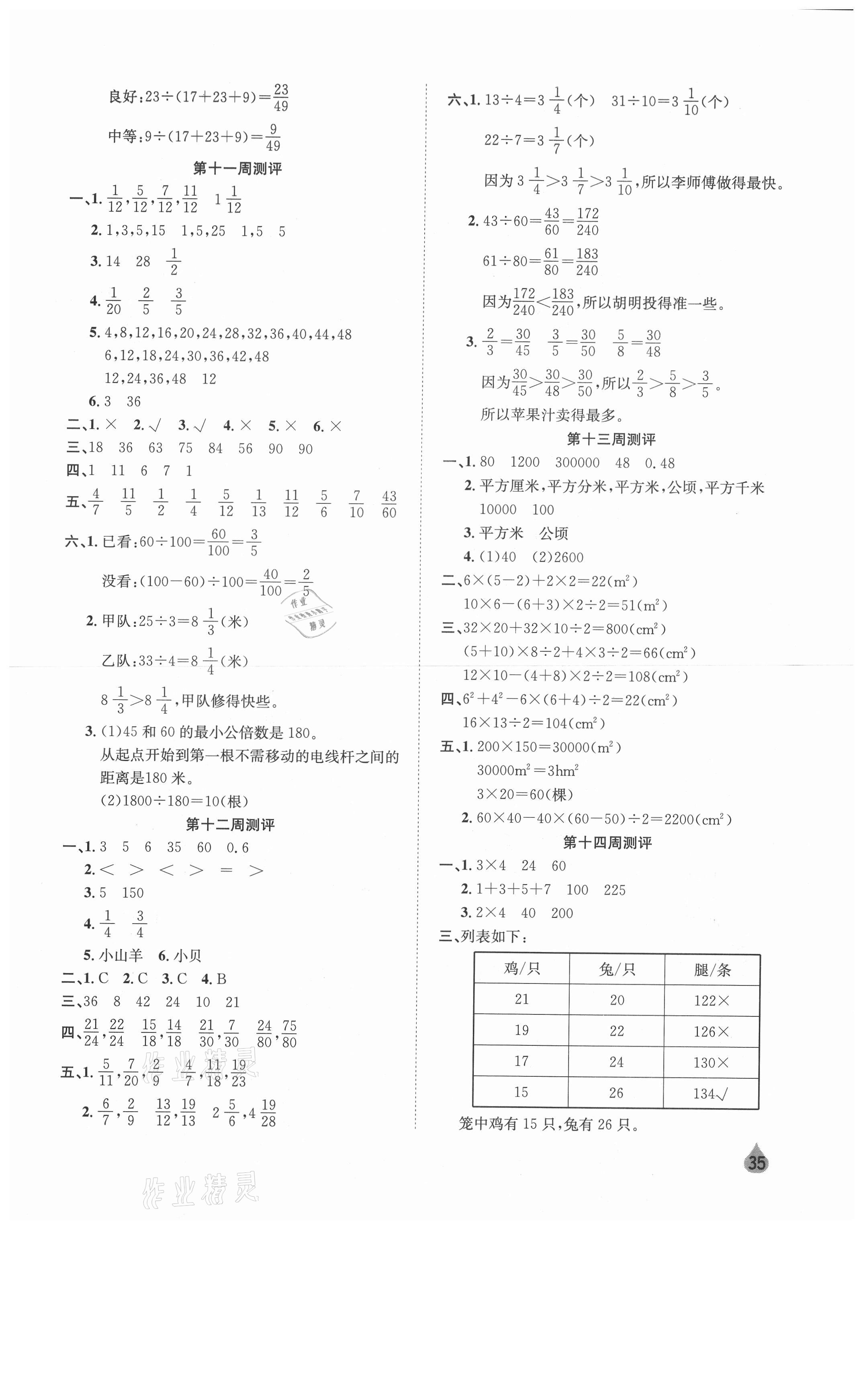 2020年標(biāo)準(zhǔn)卷五年級(jí)數(shù)學(xué)上冊(cè)北師大版長(zhǎng)江出版社 第3頁(yè)