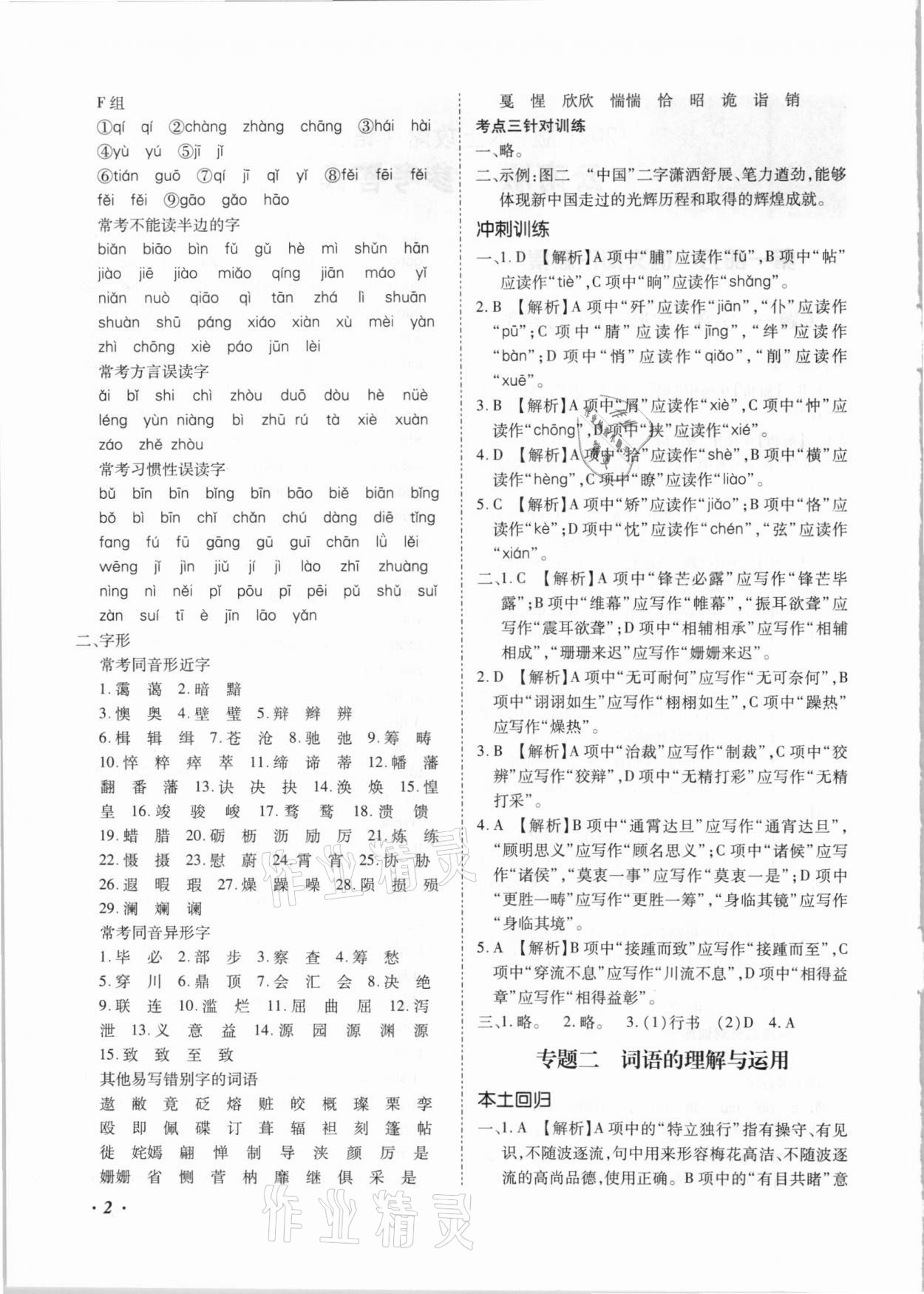 2021年本土攻略精準復(fù)習(xí)方案語文云南專版 第2頁