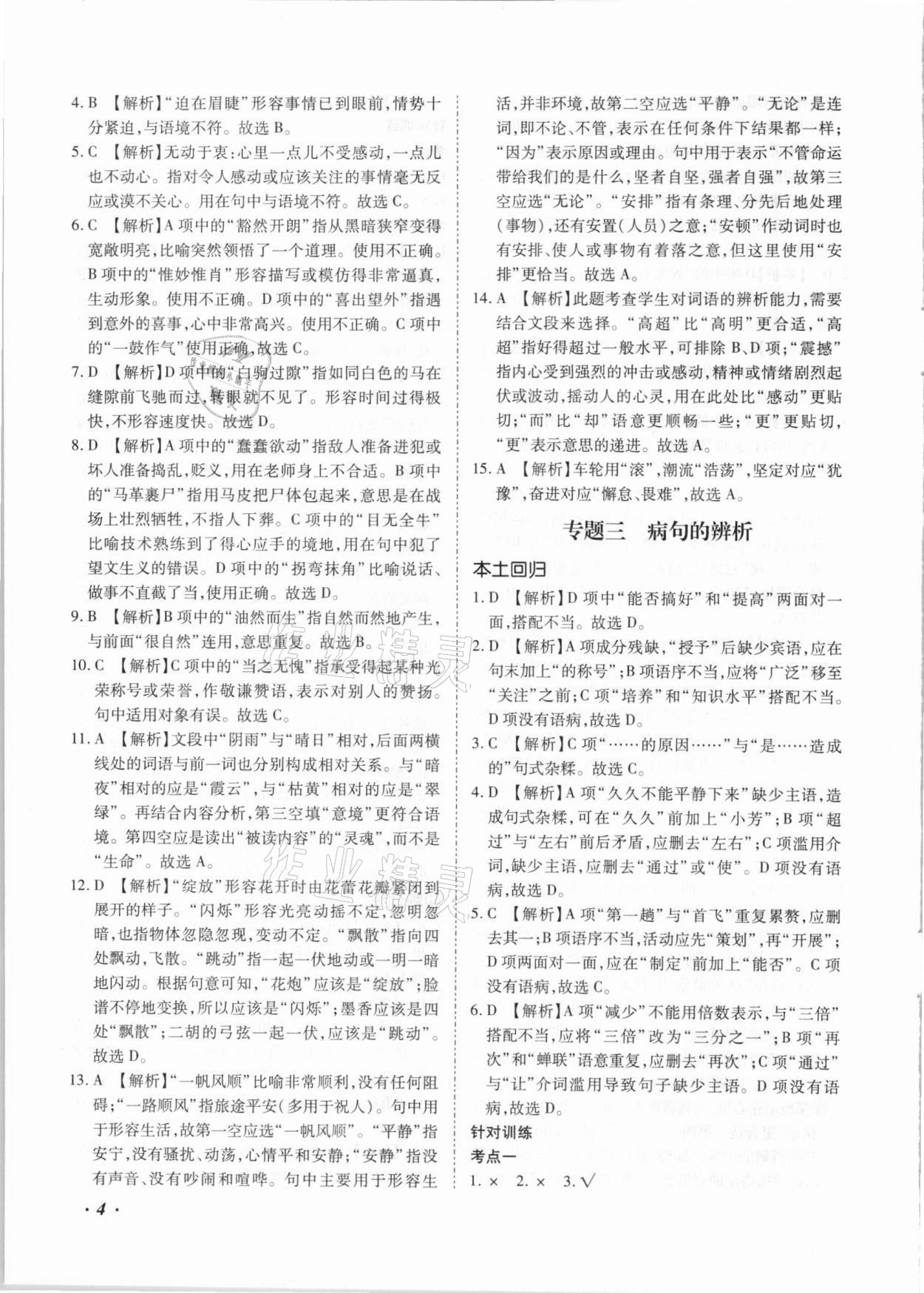 2021年本土攻略精準(zhǔn)復(fù)習(xí)方案語文云南專版 第4頁(yè)
