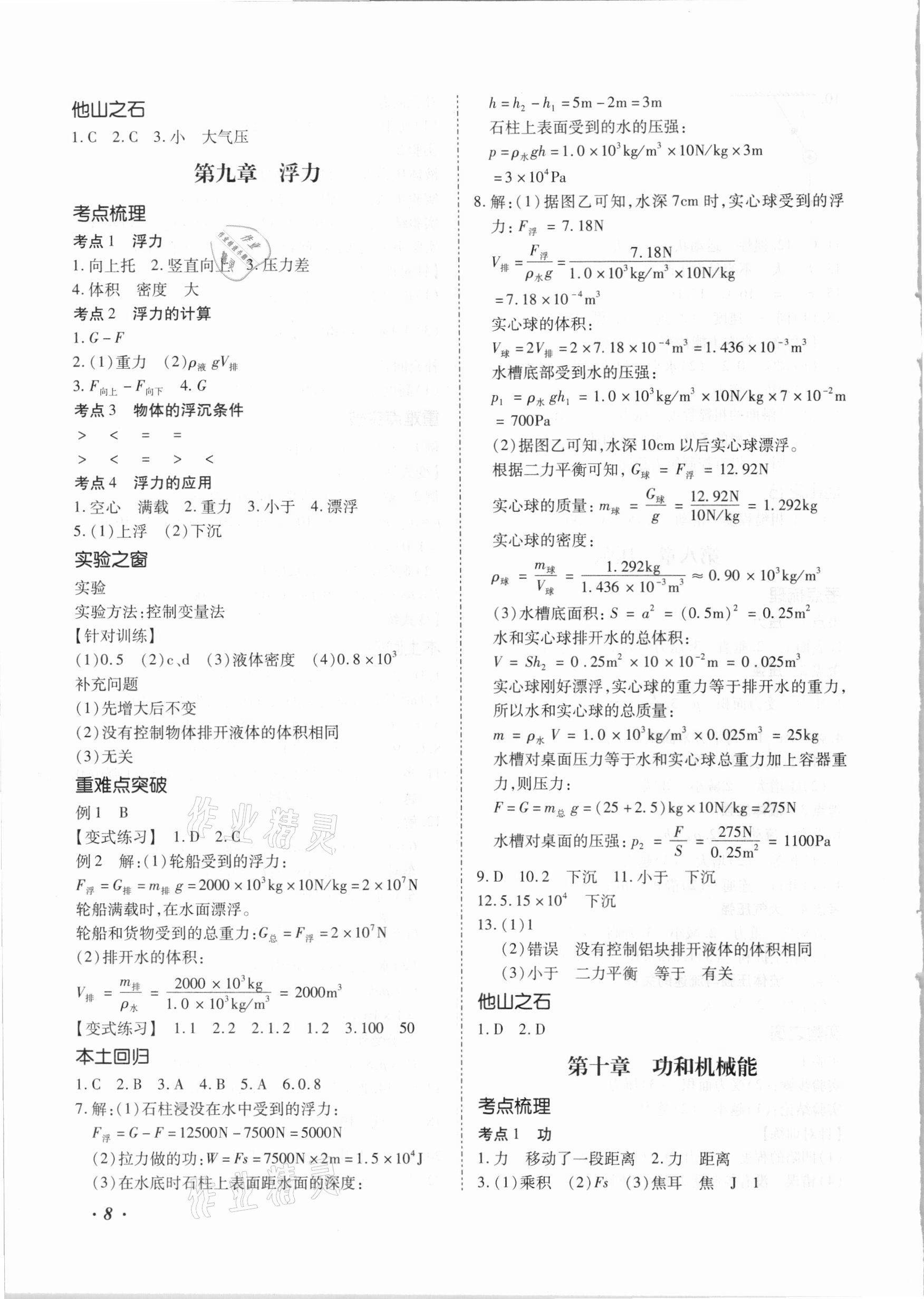 2021年本土攻略精準(zhǔn)復(fù)習(xí)方案物理云南專版 第8頁
