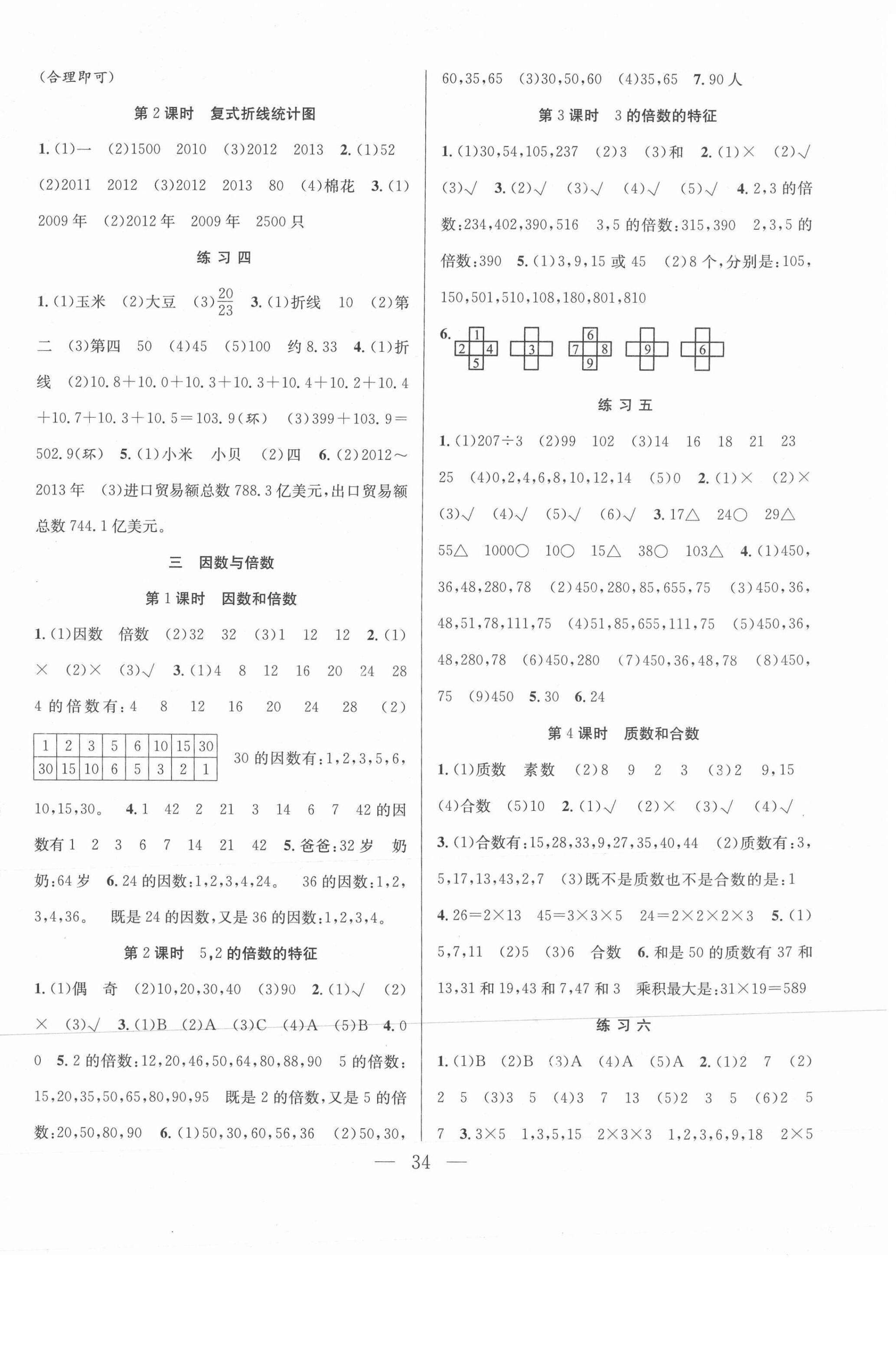 2021年全頻道課時(shí)作業(yè)五年級(jí)數(shù)學(xué)下冊(cè)蘇教版 第2頁