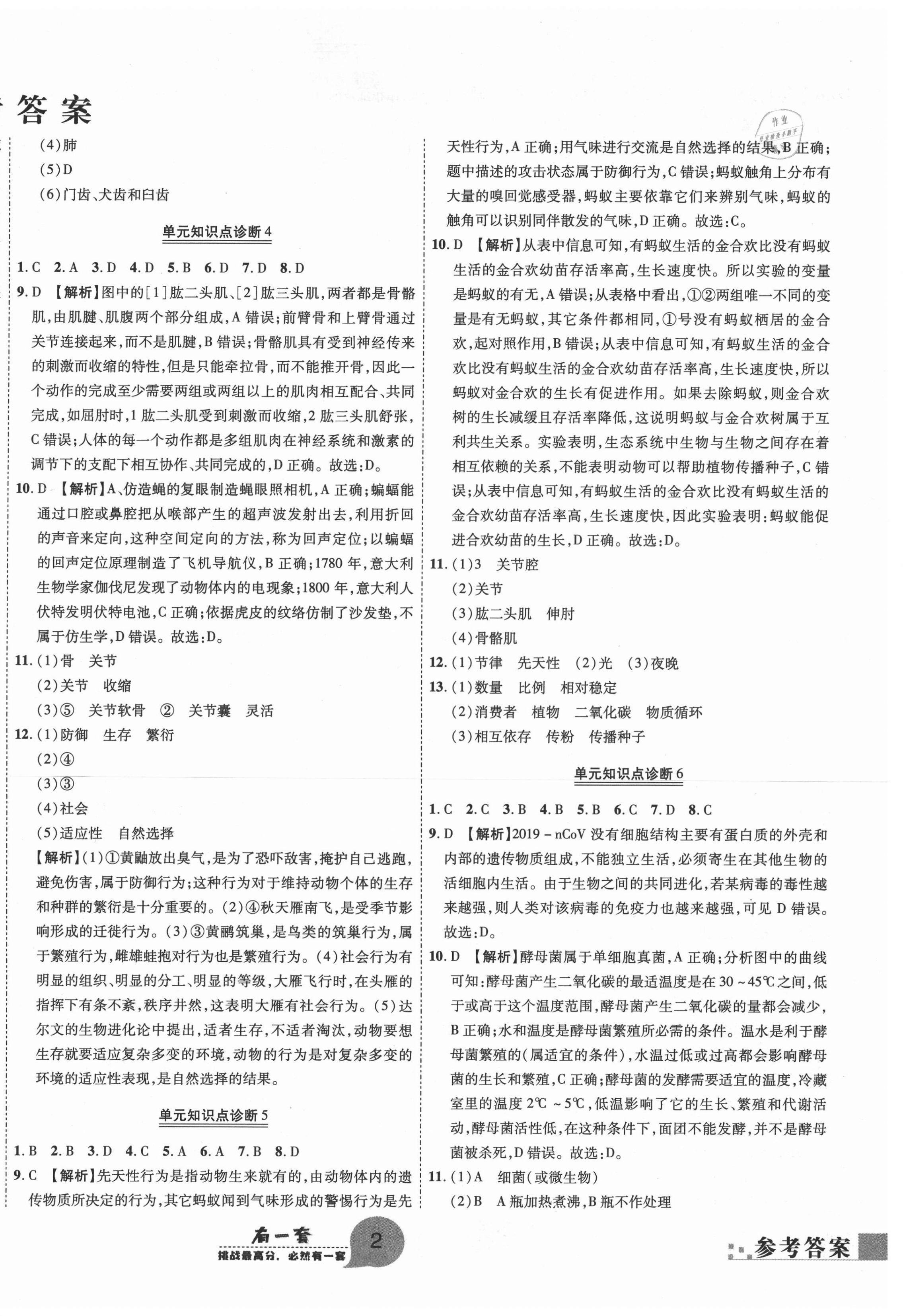 2020年有一套初中期末真題匯編八年級生物上冊人教版河南專版 第2頁