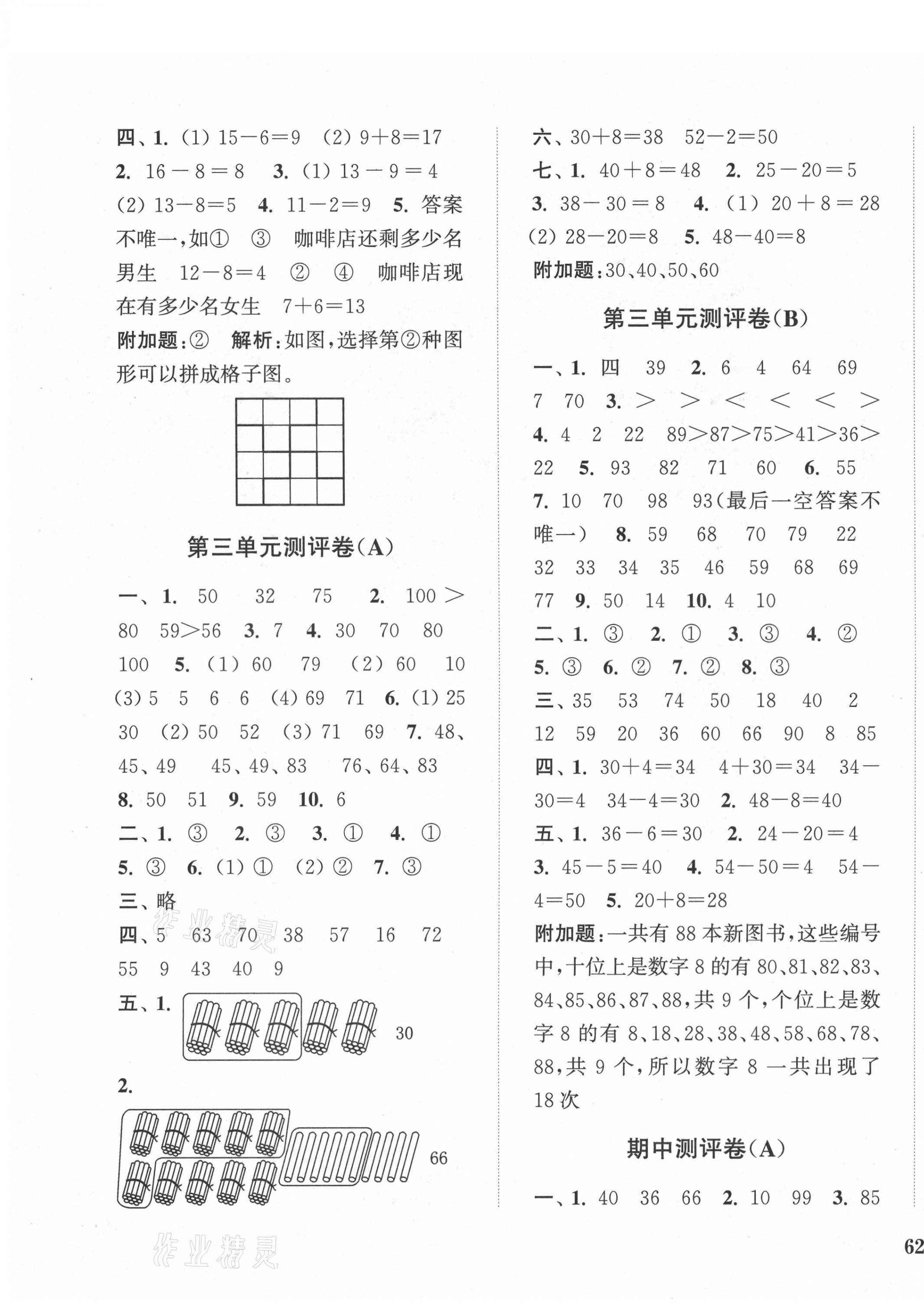 2021年通城學典全程測評卷一年級數(shù)學下冊蘇教版江蘇專用 第3頁