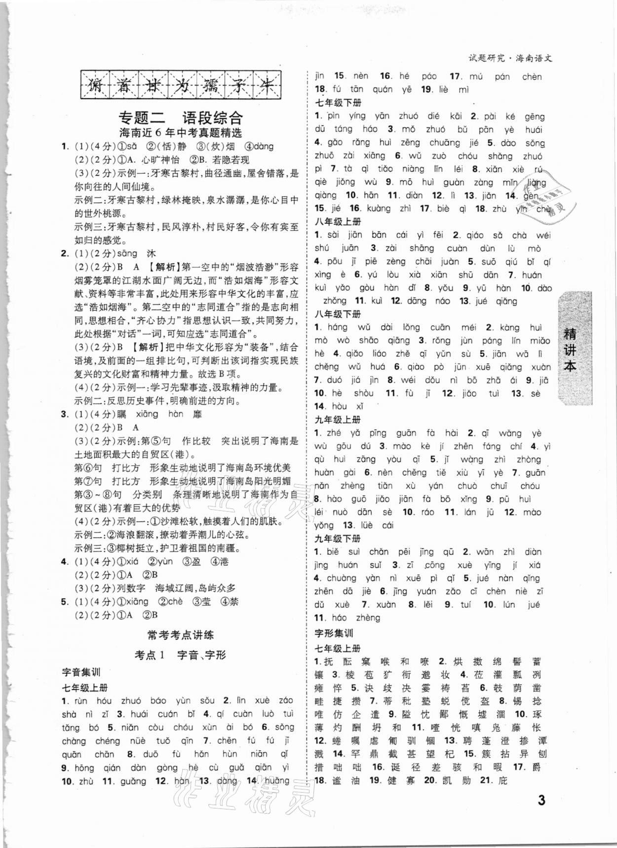 2021年萬(wàn)唯中考試題研究語(yǔ)文海南專版 第2頁(yè)