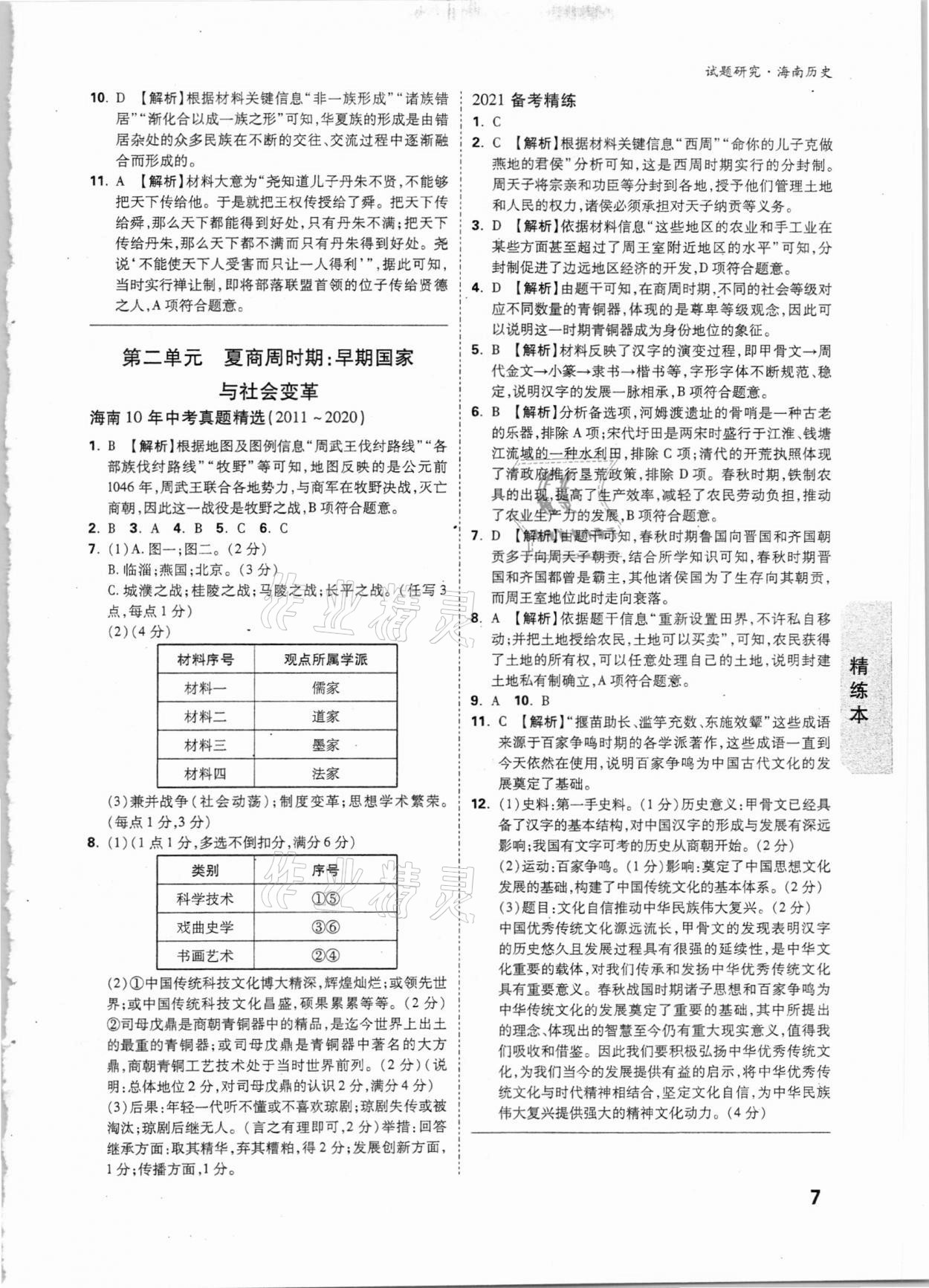 2021年萬唯中考試題研究歷史海南專版 第6頁