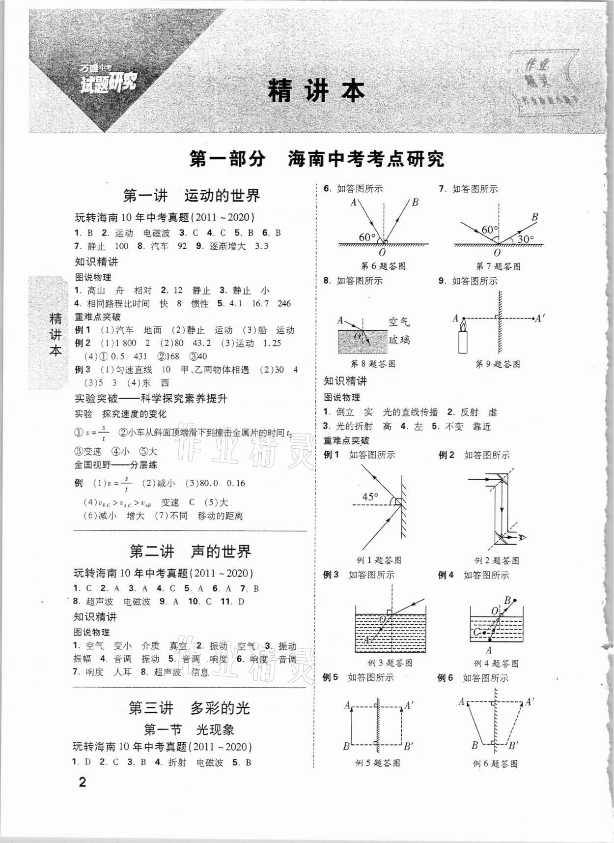 2021年万唯中考试题研究物理海南专版 第1页