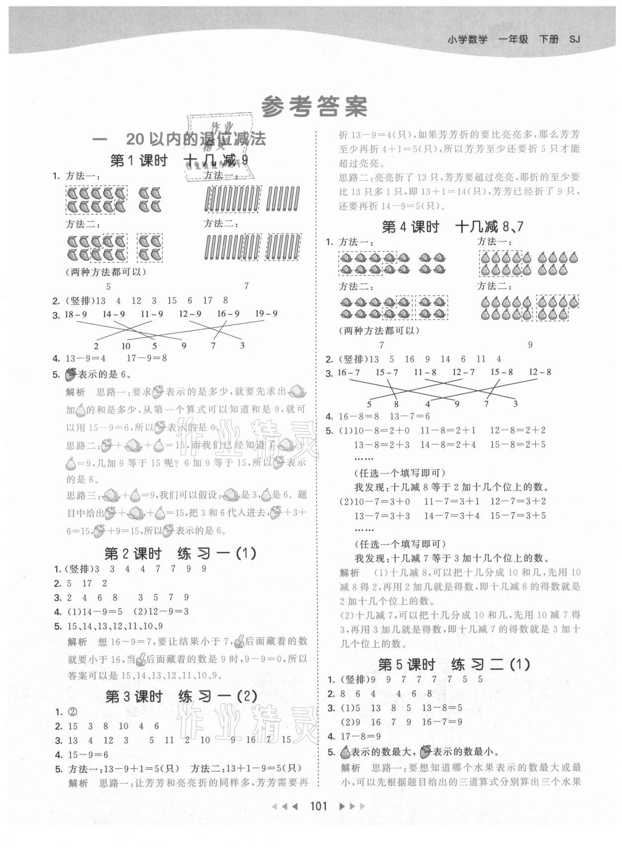 2021年53天天練小學(xué)數(shù)學(xué)一年級(jí)下冊(cè)蘇教版 第1頁(yè)