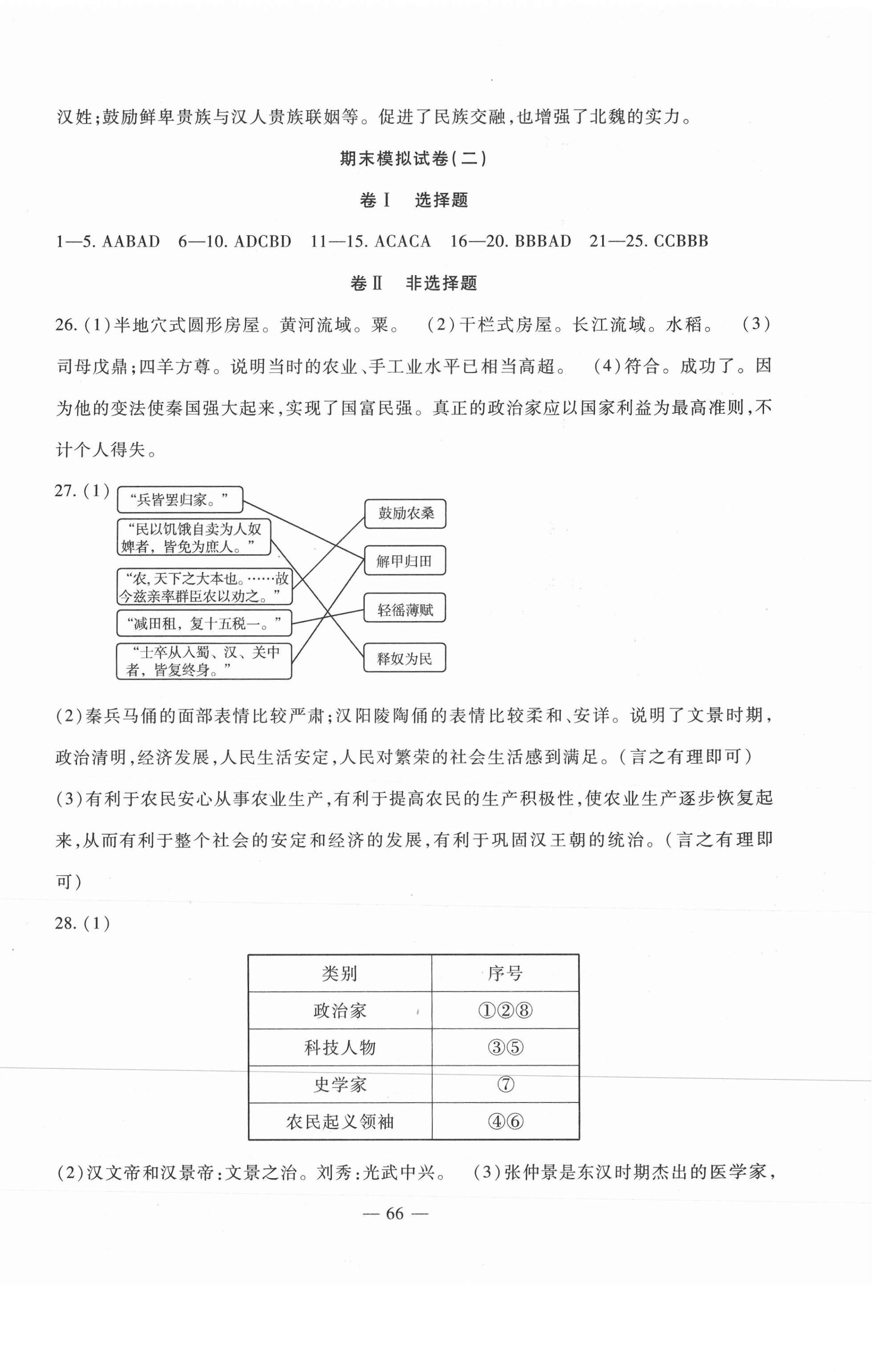 2020年期末金卷奪冠8套七年級歷史上冊人教版 第2頁