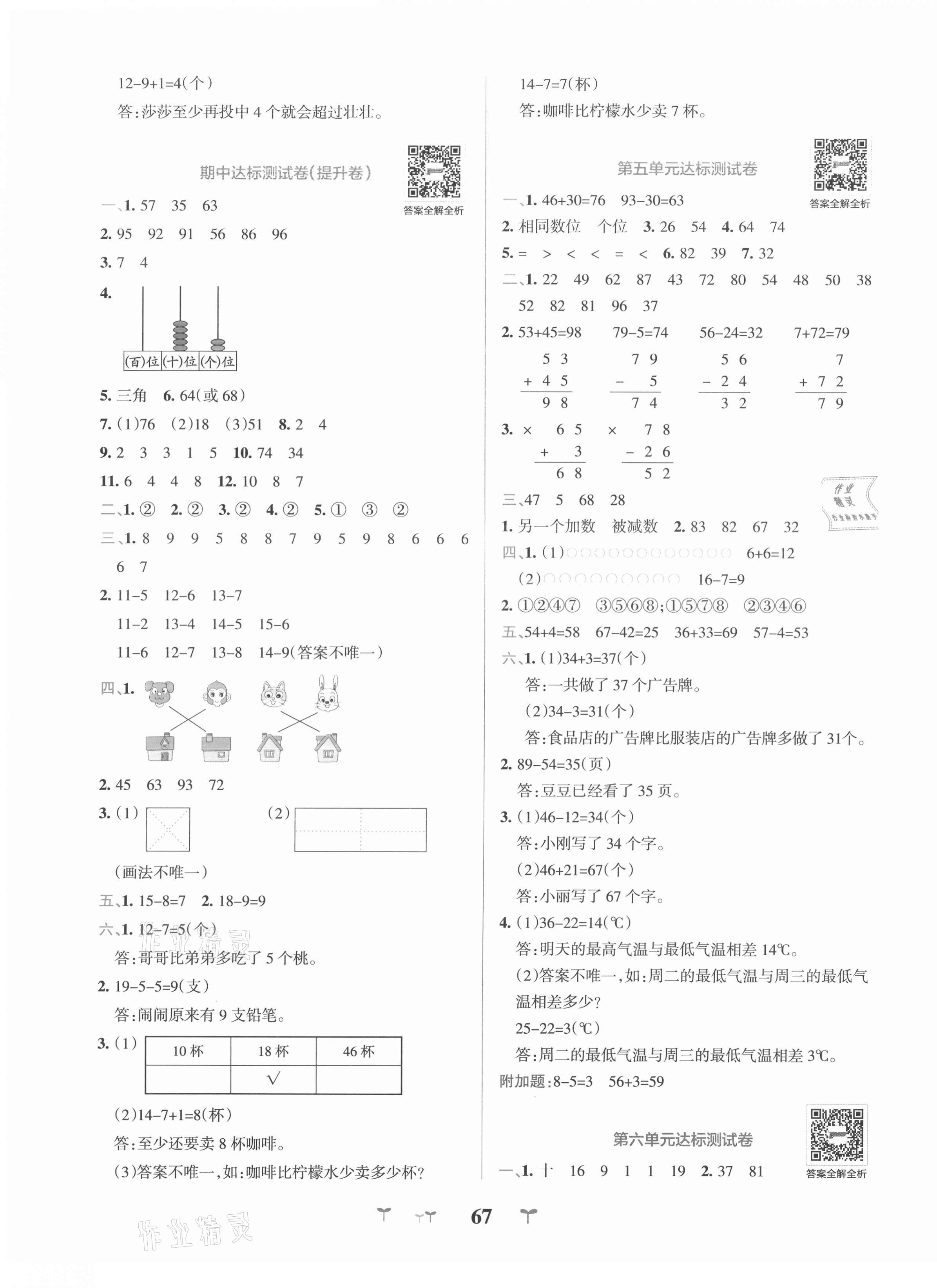 2021年小學(xué)學(xué)霸沖A卷一年級(jí)數(shù)學(xué)下冊(cè)北師大版 第3頁(yè)