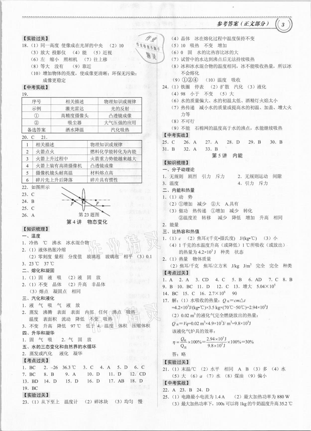 2021年导思学案物理深圳专版 参考答案第2页