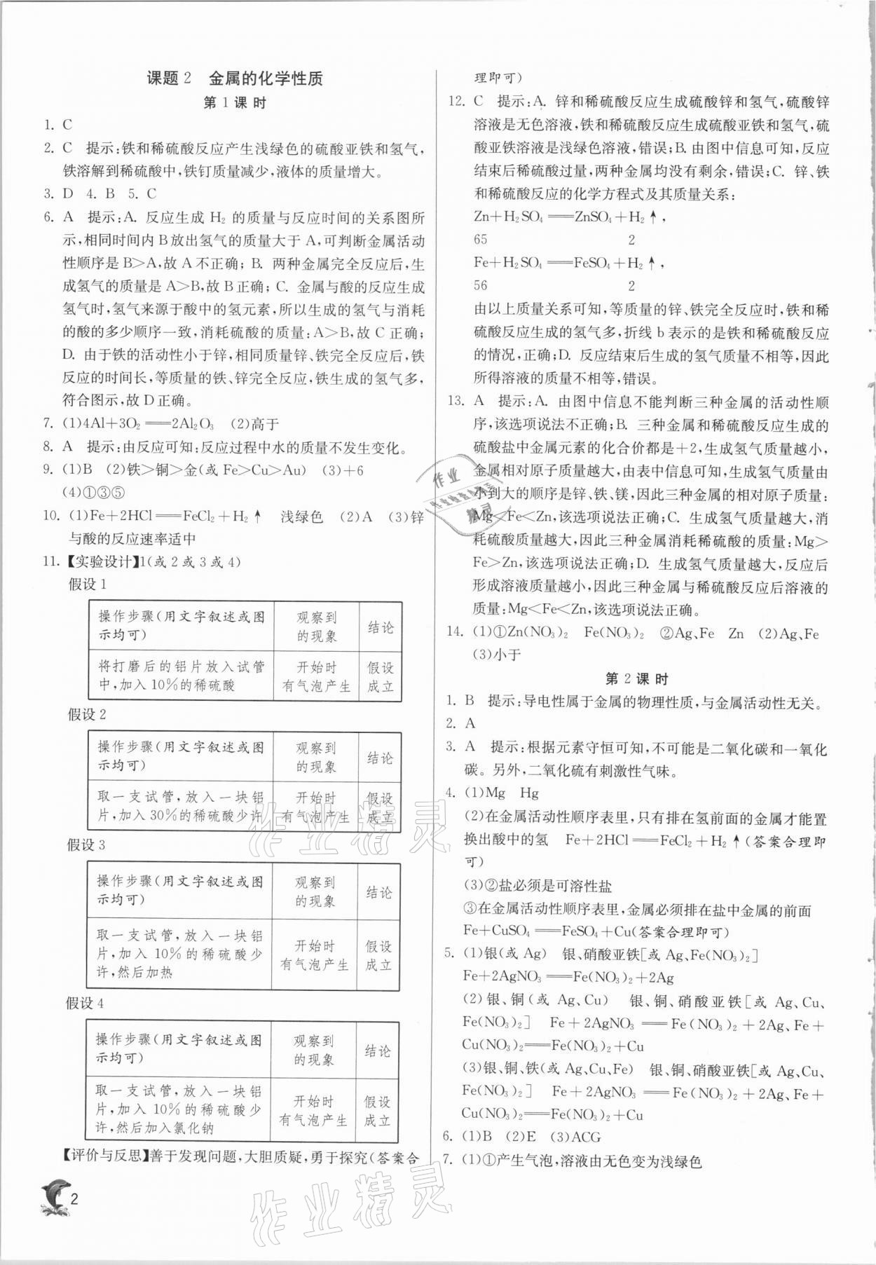 2021年實驗班提優(yōu)訓練九年級化學下冊人教版 第2頁