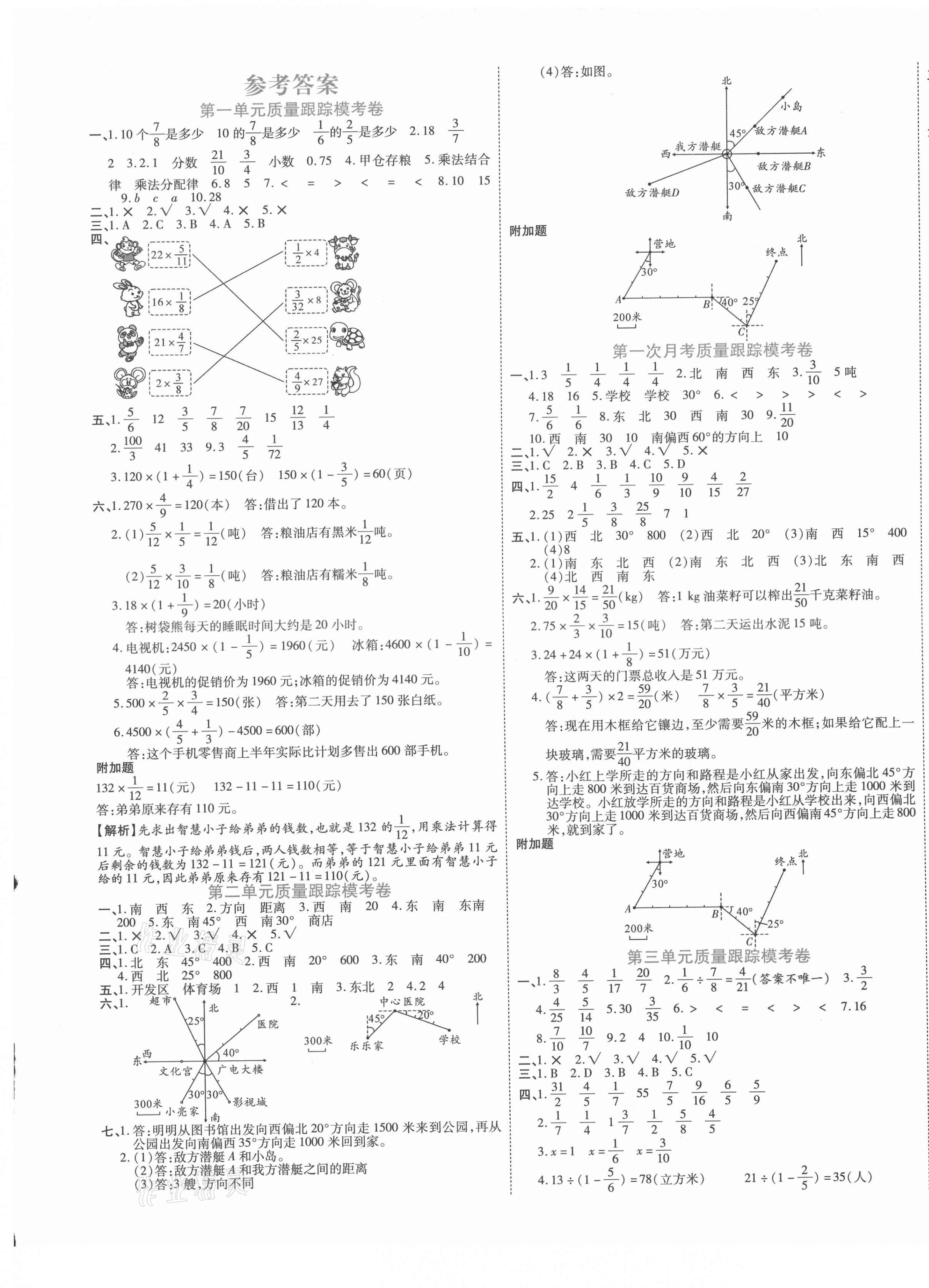 2020年練好基本功好學(xué)生練考卷六年級數(shù)學(xué)上冊人教版 第1頁