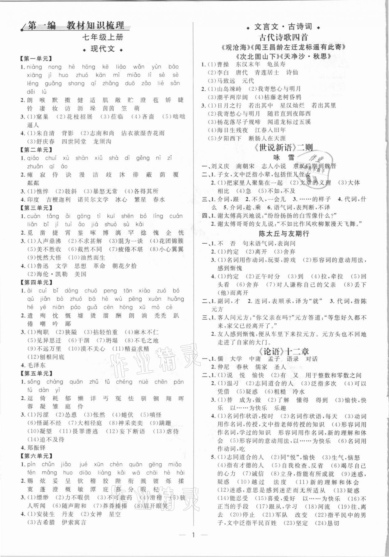2021年中考對策語文濰坊專版 第1頁