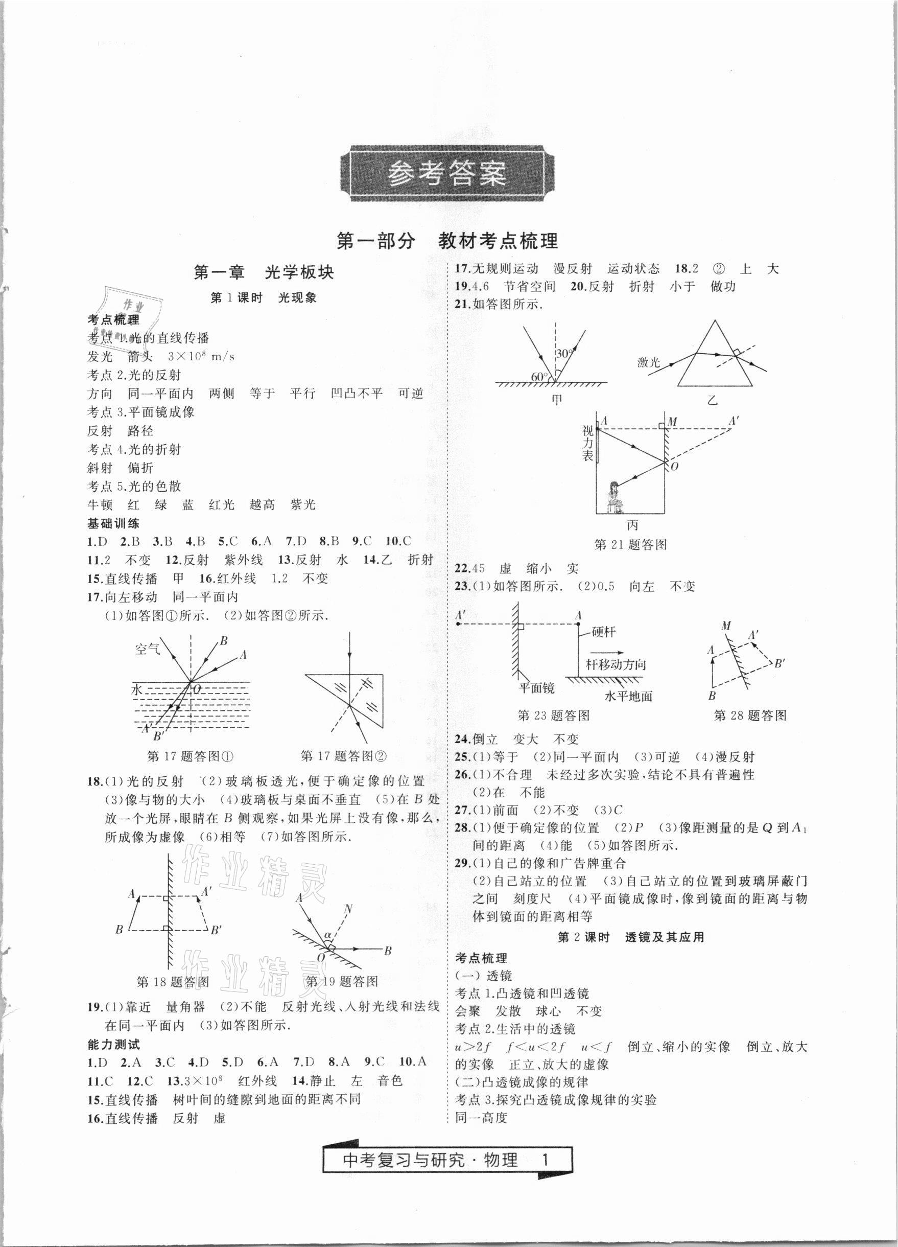 2021年競(jìng)贏高效備考中考復(fù)習(xí)與研究物理 第1頁